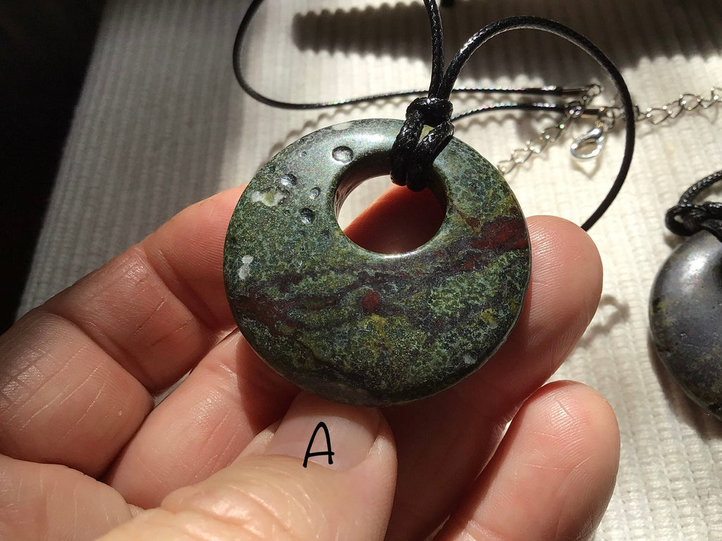 Dragons Blood Jasper Large Donut (Pi Stone) Pendant A