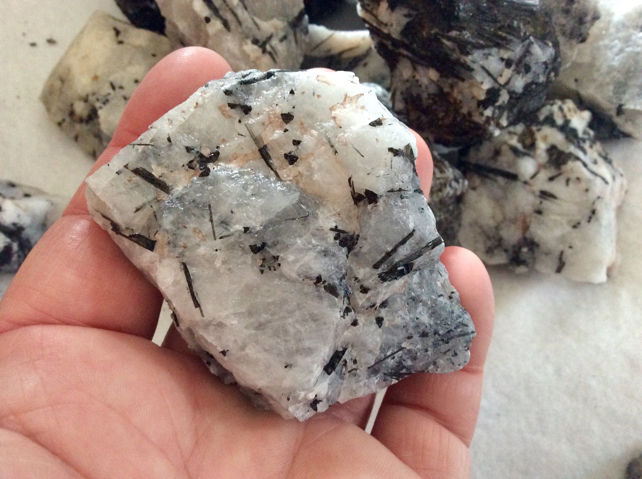 450g (3 pieces) Large Rough Australian Tourmalated Quartz Pieces
