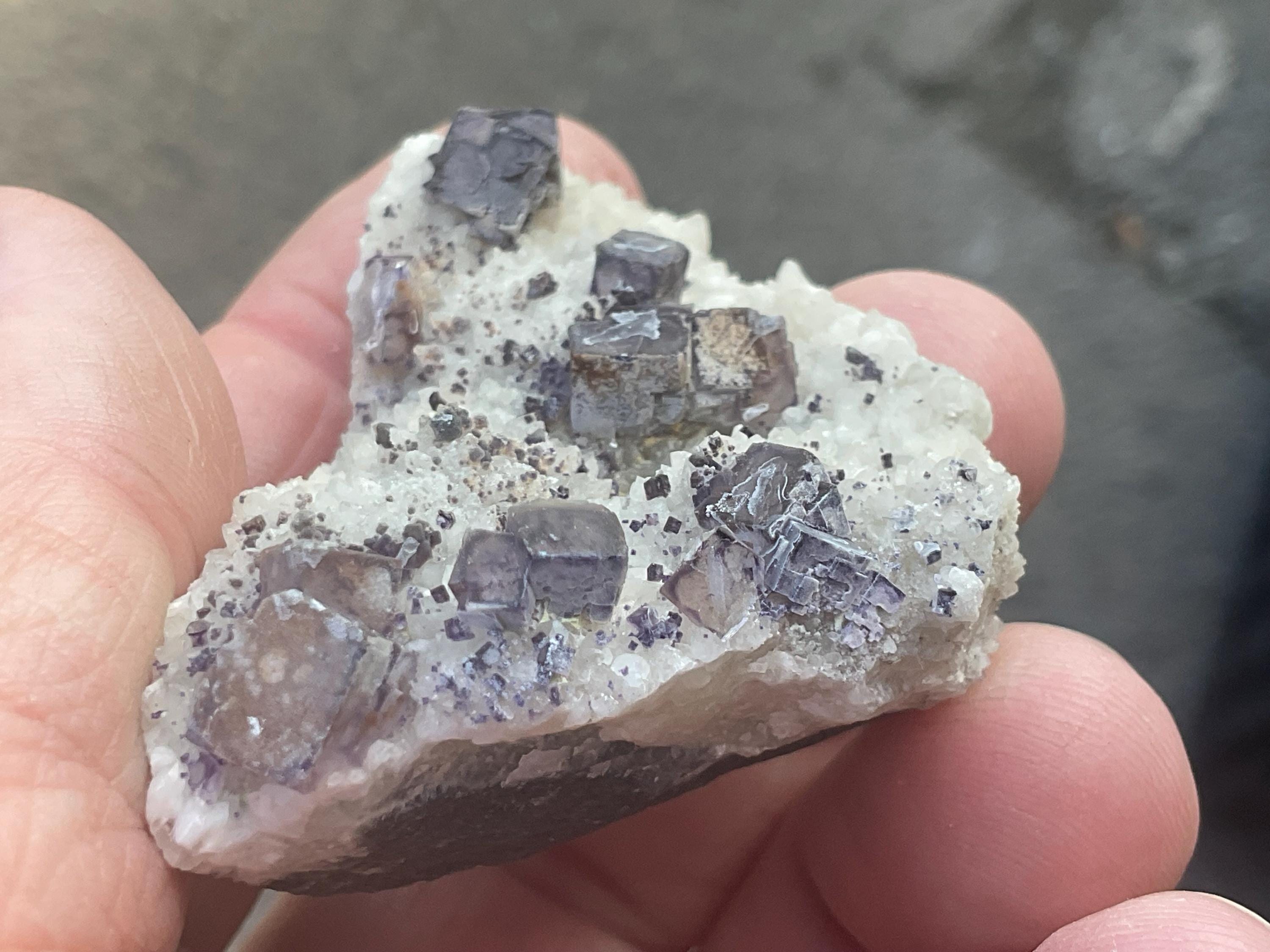 52g Lavender QR Code Fluorite Specimen 4B