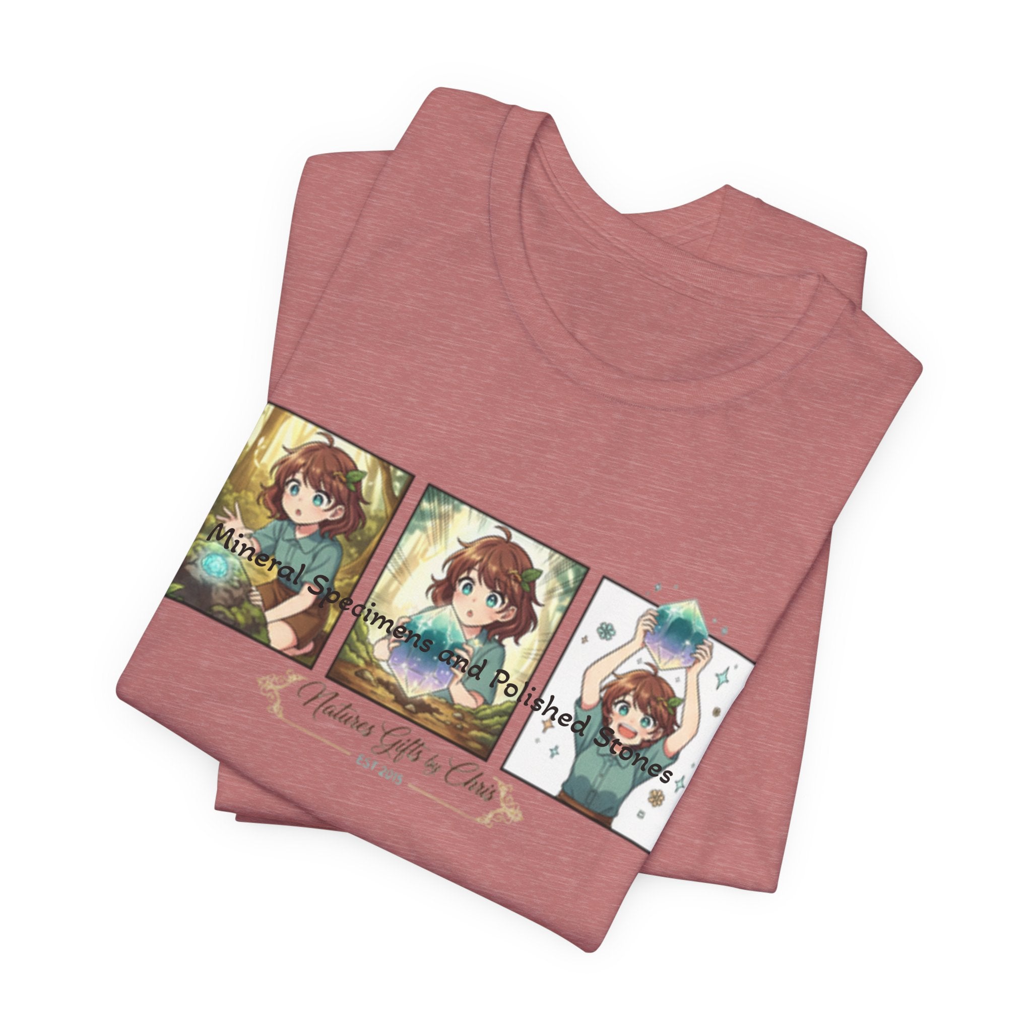 Mineral Specimens & Polished Stones Tee — Vintage Crystal Collector Graphic T-Shirt