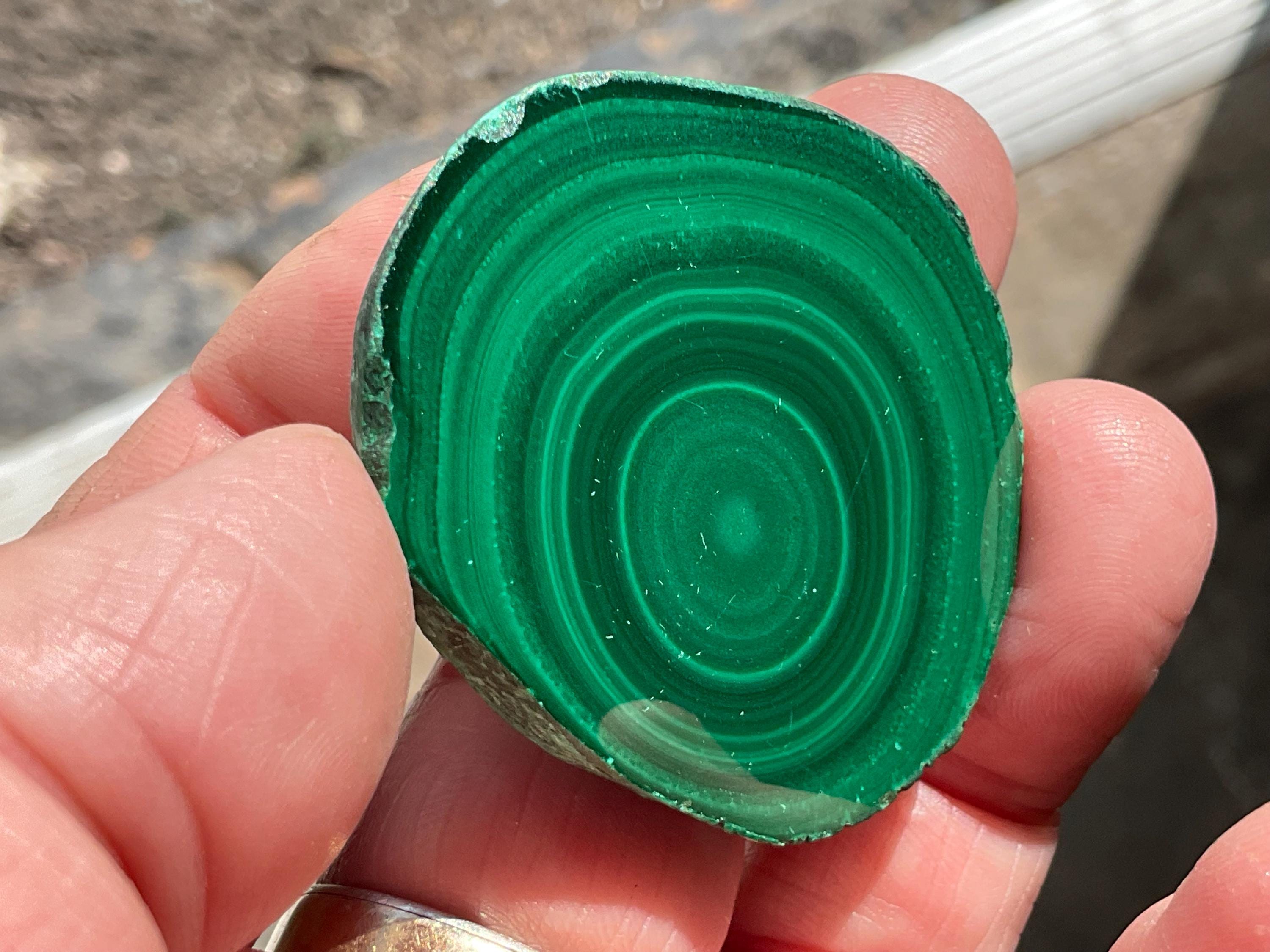 32g Malachite Stalactite Polished Slice C
