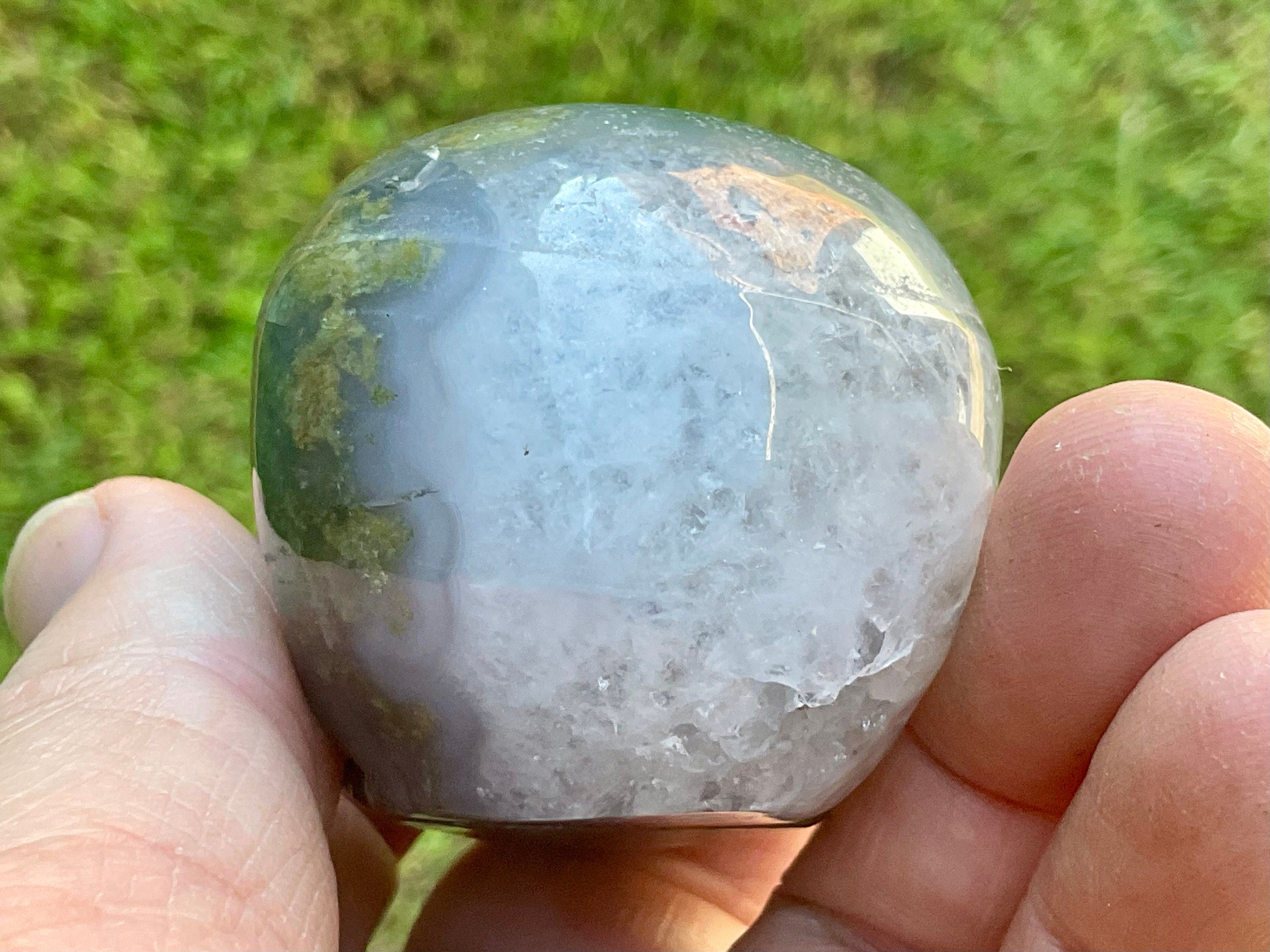 137g Moss Agate Skull 3C