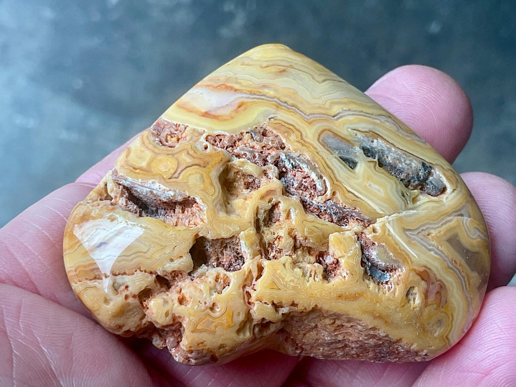 68g Mexican Crazy Lace Agate Heart A