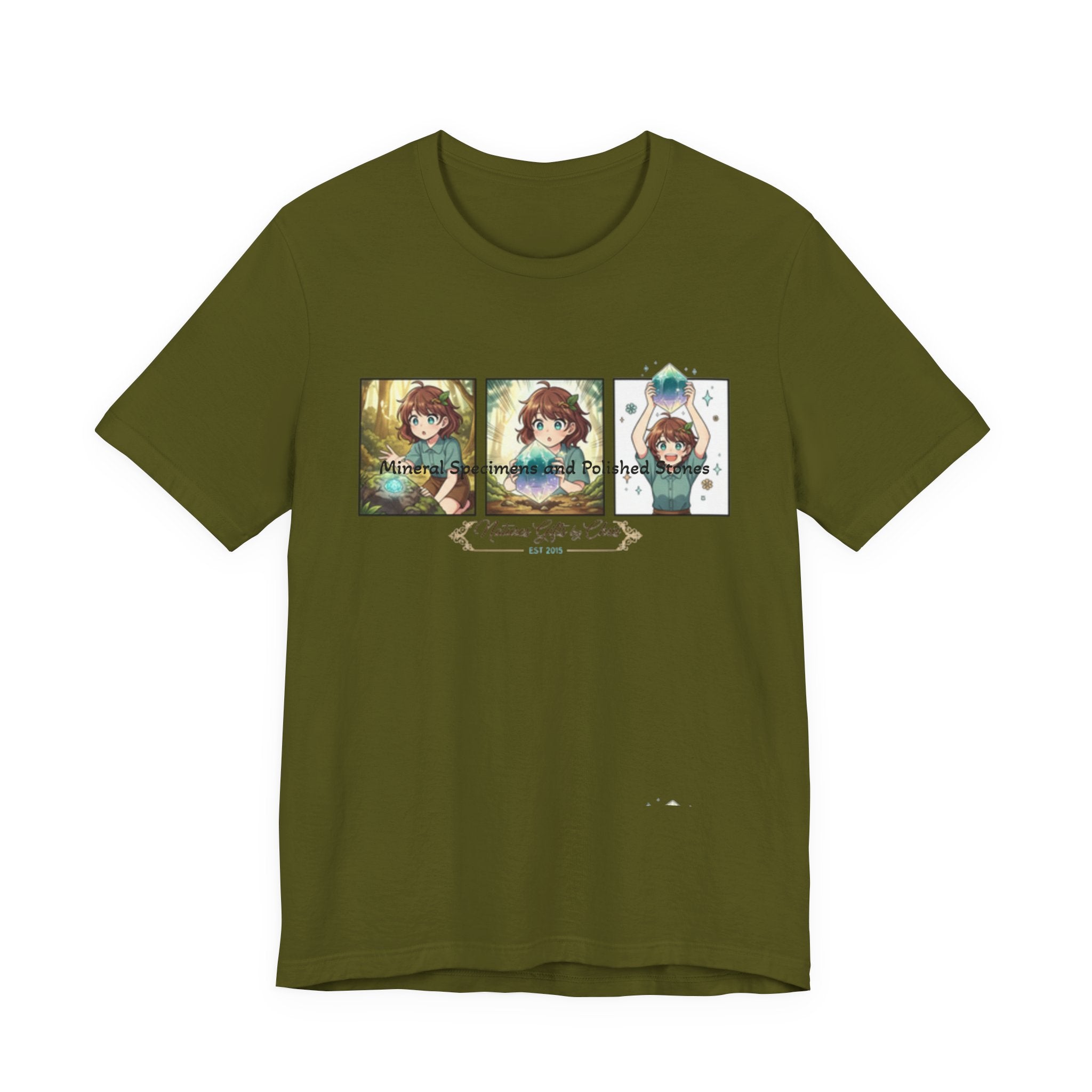 Mineral Specimens & Polished Stones Tee — Vintage Crystal Collector Graphic T-Shirt