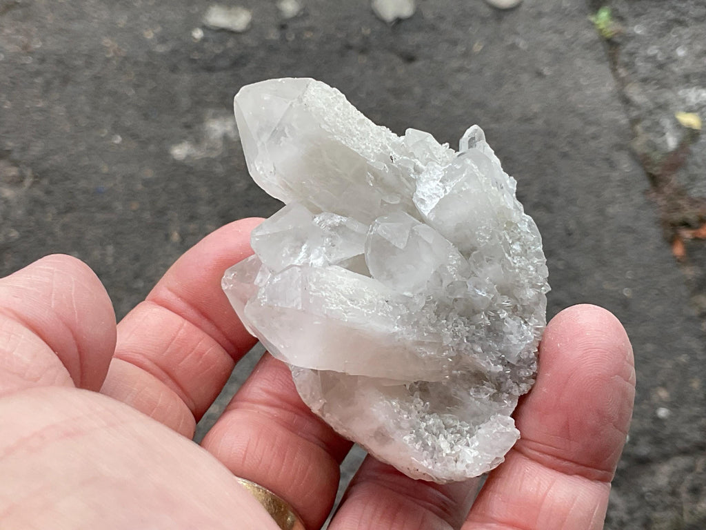 116g Clear Quartz Cluster with Molybdenite from Kingsgate, Australia