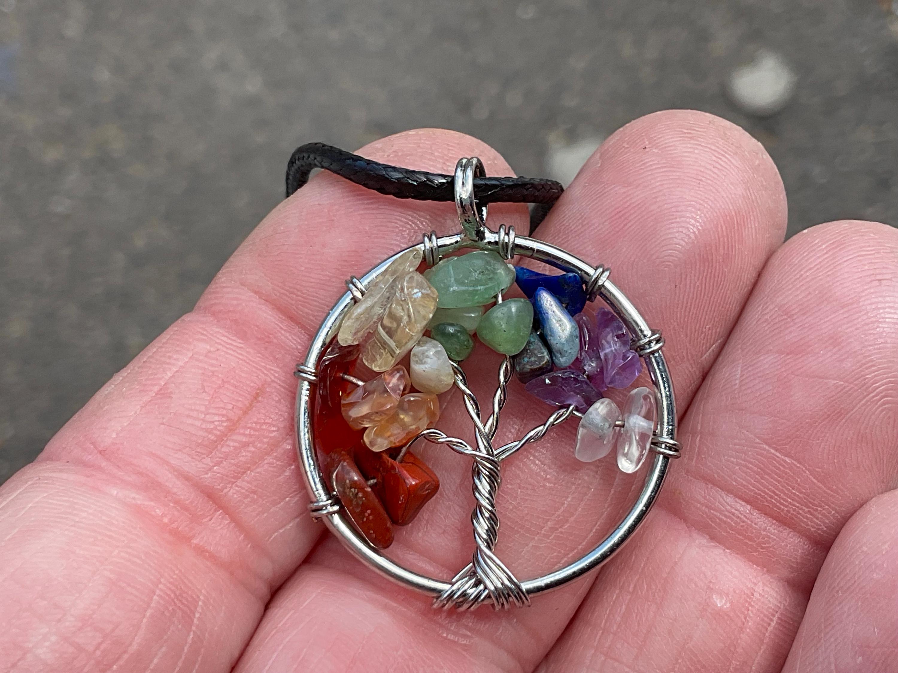 Tree of Life wire wrapped Chakra Pendant