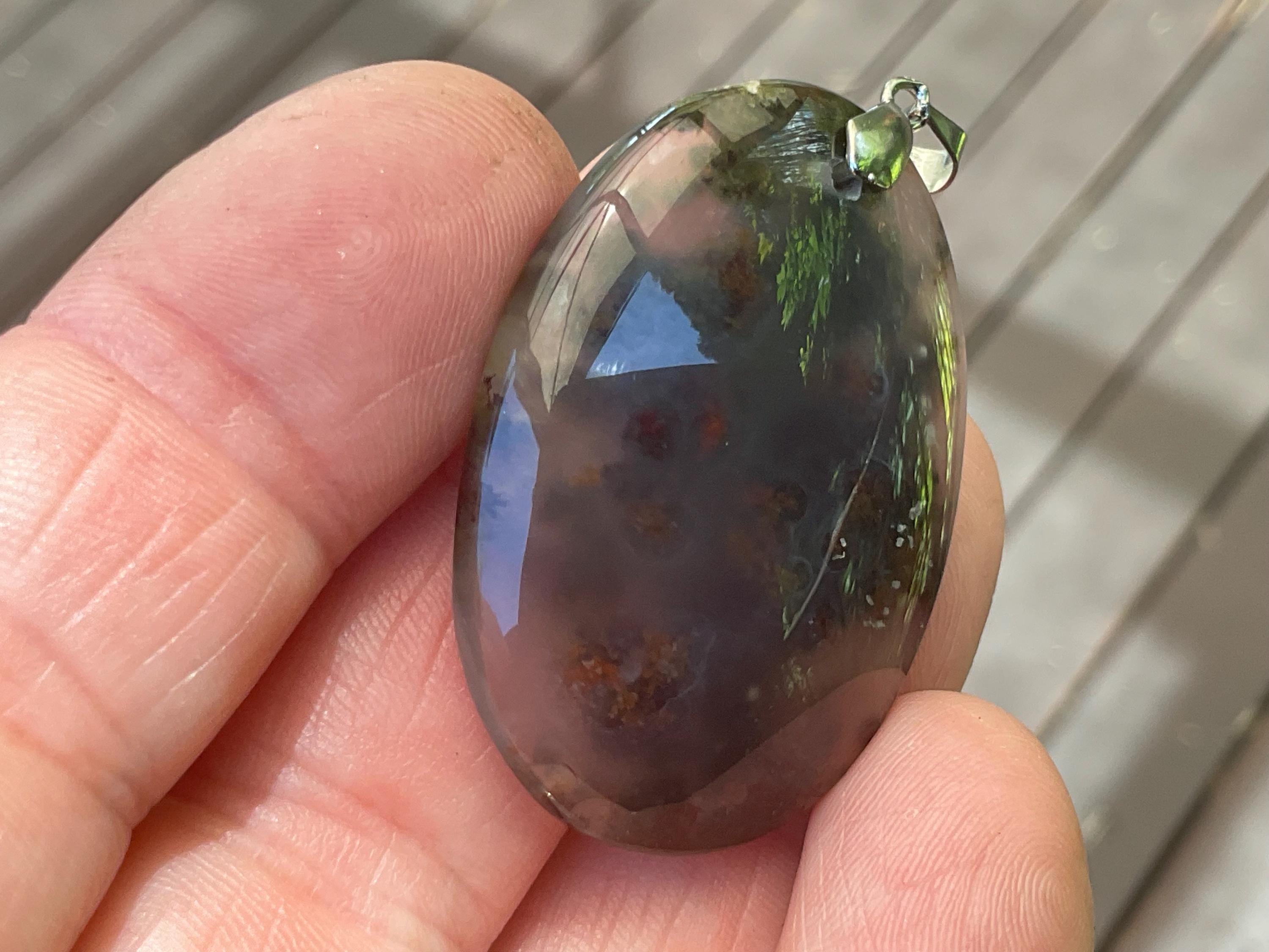 12g Moss Agate Pendant 5B