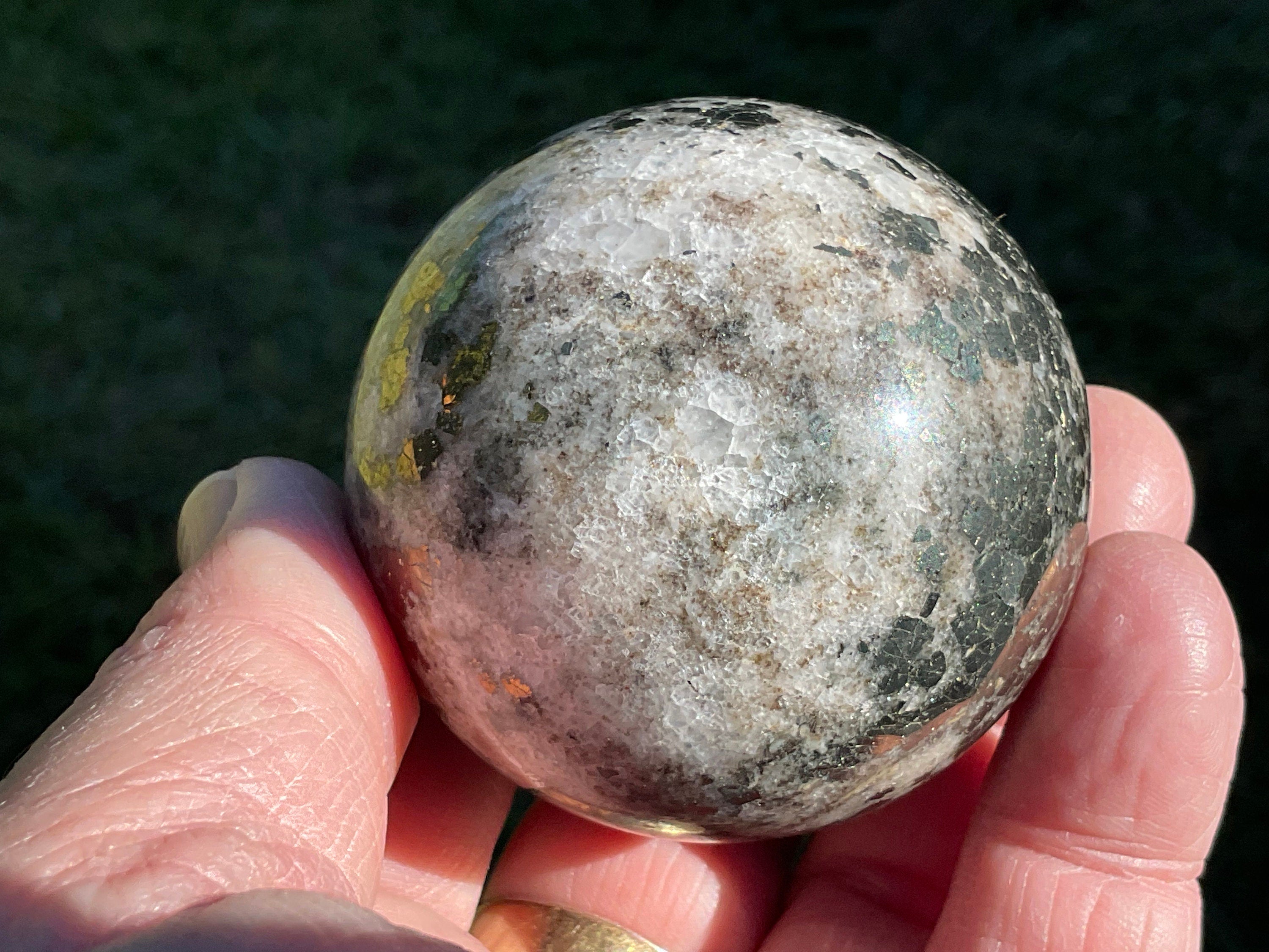 312g Cubic Pyrite in Quartz Sphere C