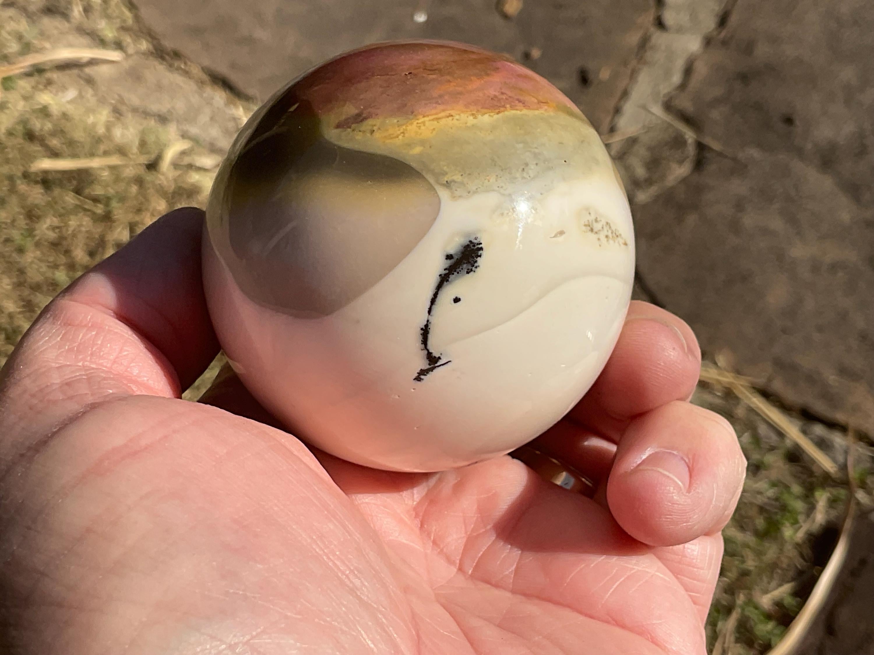 319g (5.7cm diameter) Mookaite Sphere 7A