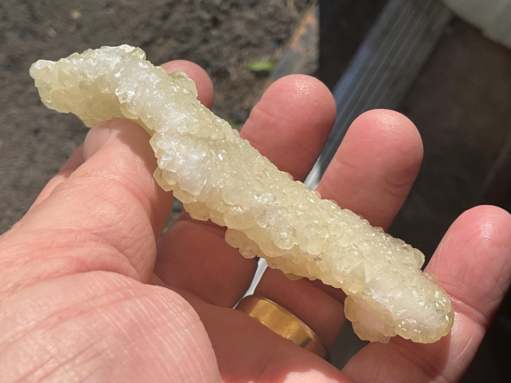 82g Yellow Botryoidal Calcite on Sphalerite Specimen 1C from Guizhou, China