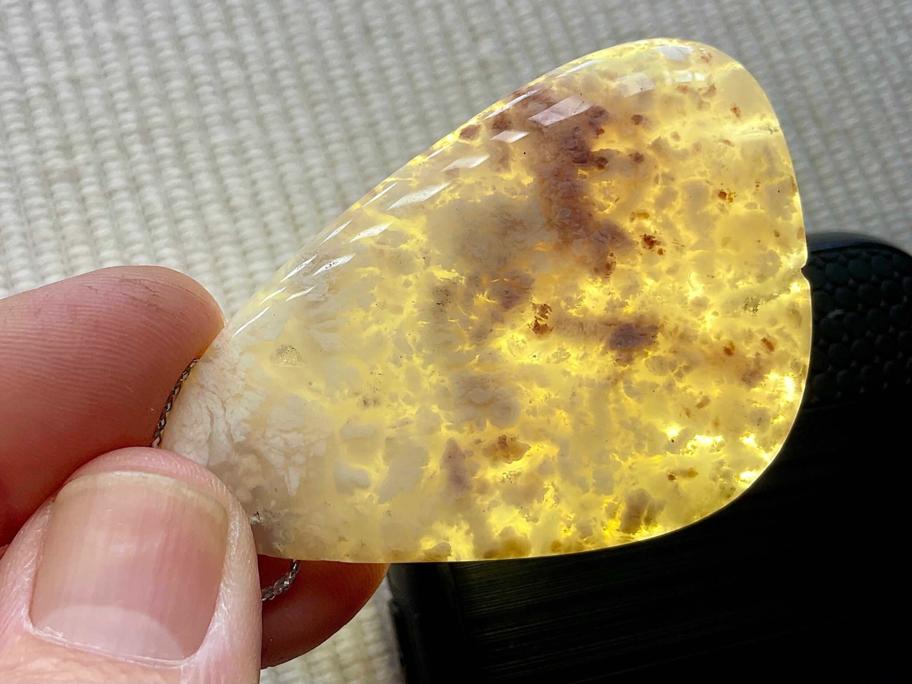 22g Heavily Included Pale Garden Quartz Pendant 7A