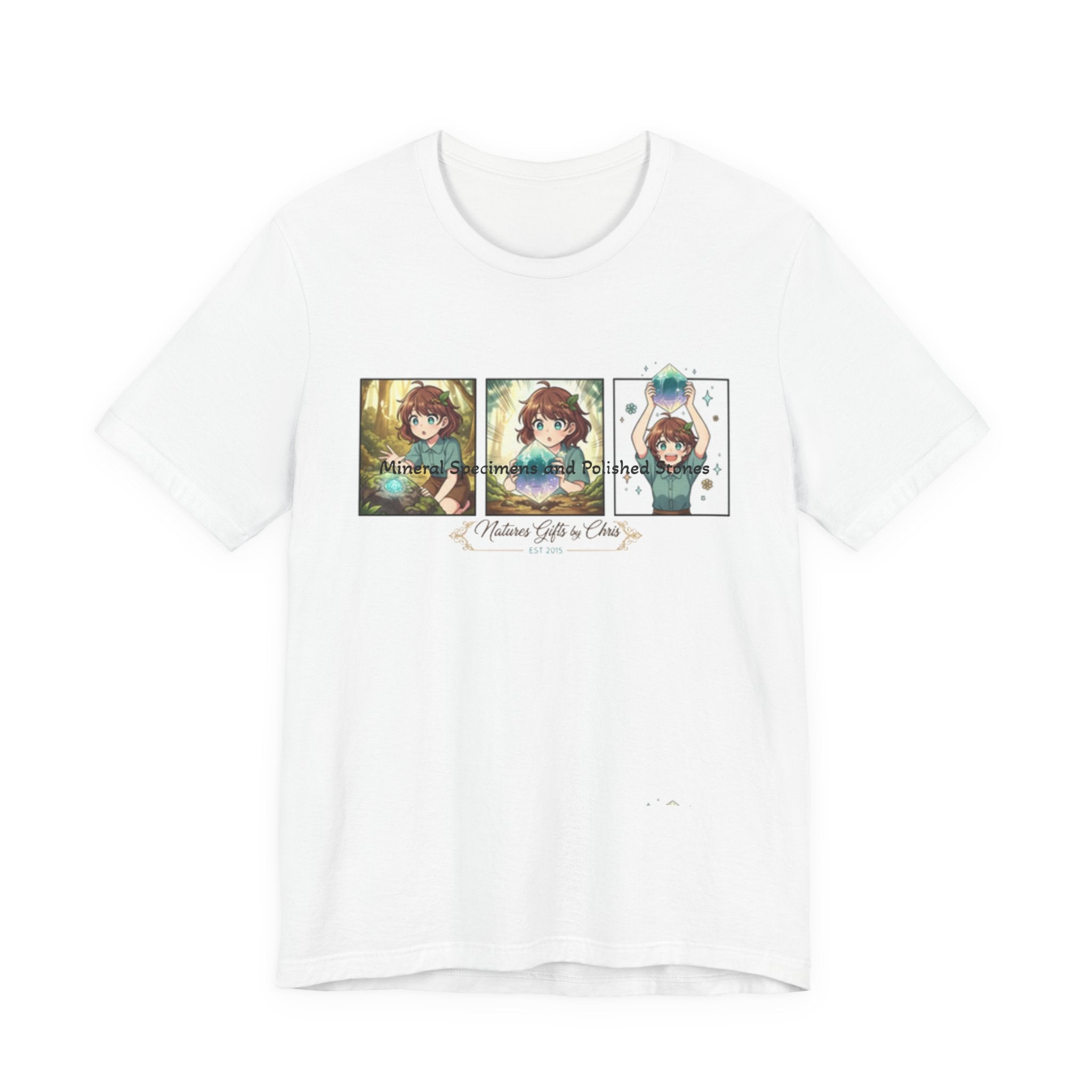 Mineral Specimens & Polished Stones Tee — Vintage Crystal Collector Graphic T-Shirt