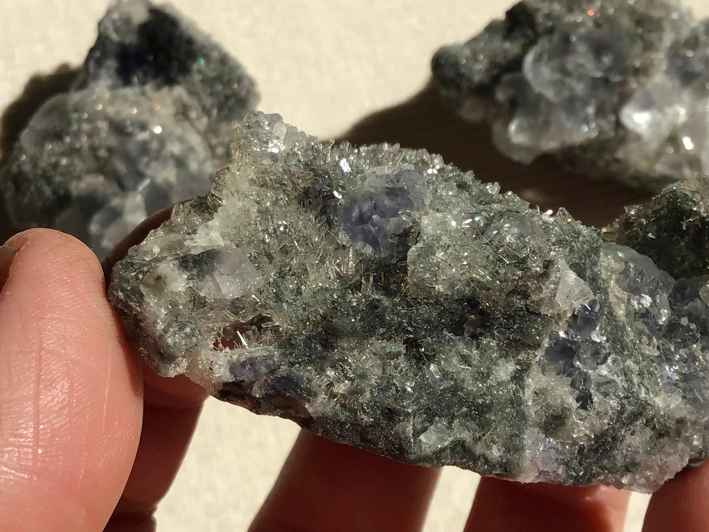 75g Fujian Fluorite on Needle Quartz Specimen 1