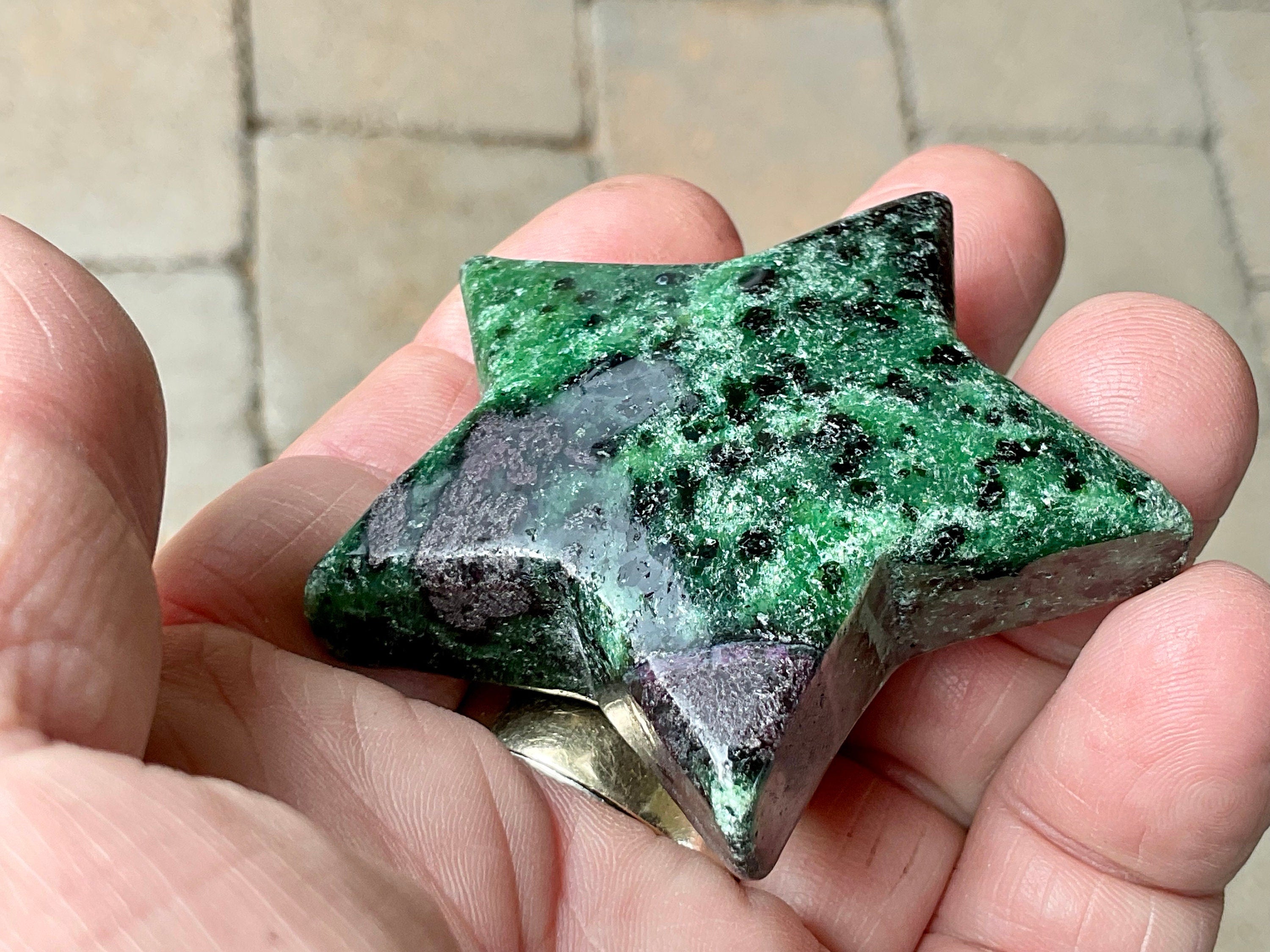 70g Ruby in Zoisite Polished Star 1B
