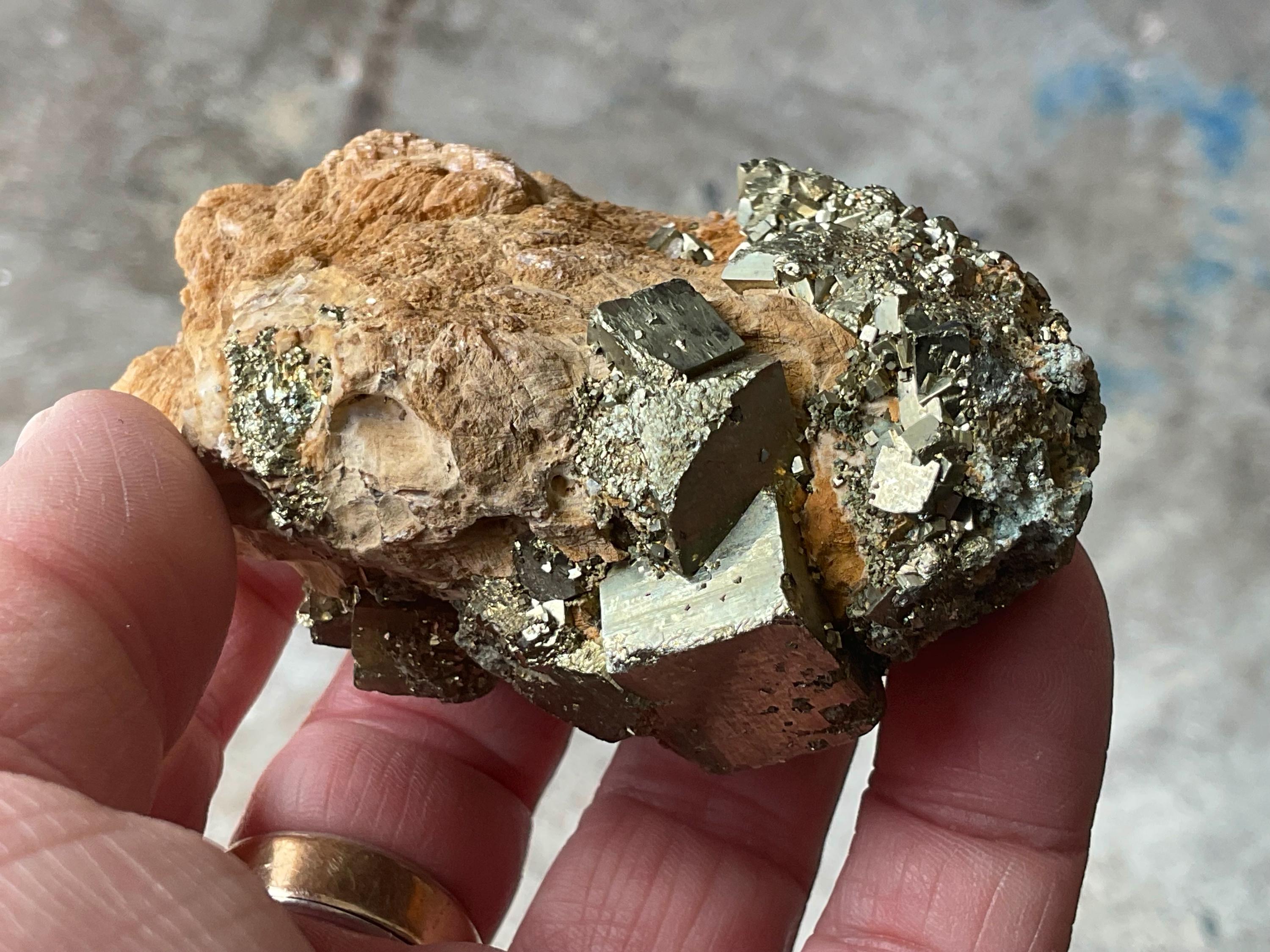 238g Chinese Pyrite with Quartz on Matrix Specimen B