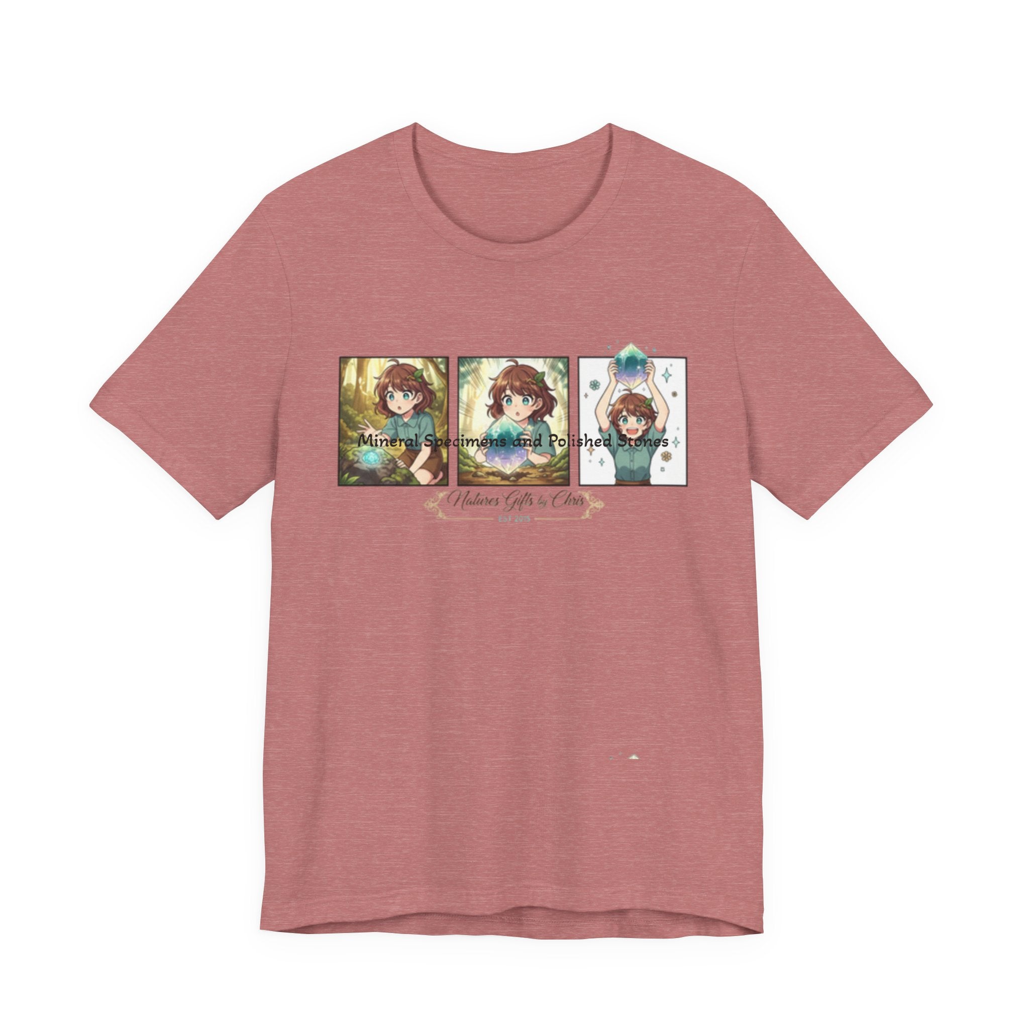 Mineral Specimens & Polished Stones Tee — Vintage Crystal Collector Graphic T-Shirt