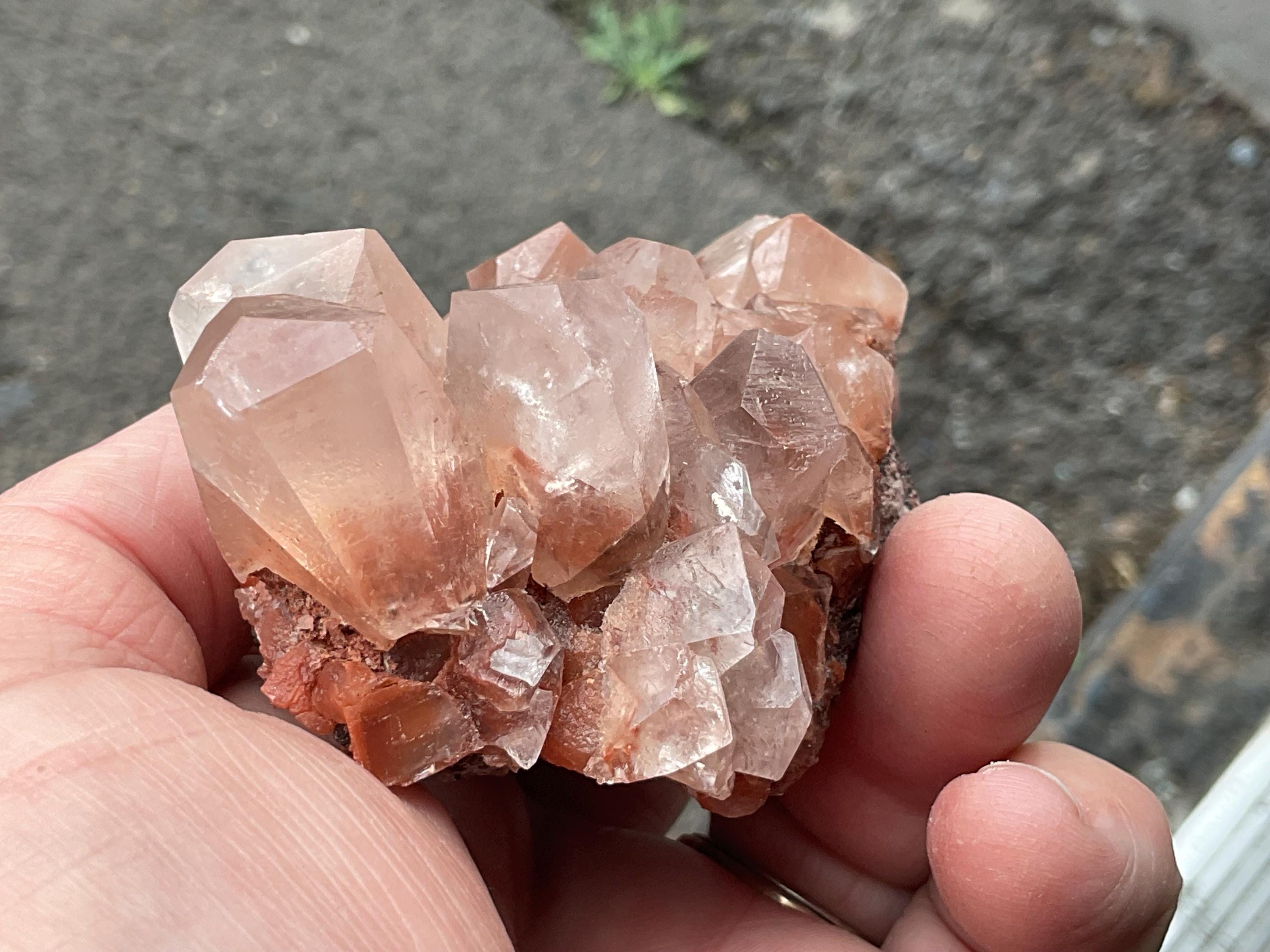 242g Blocky Calcite on Hematite Quartzite Specimen 2A from Hubei, China