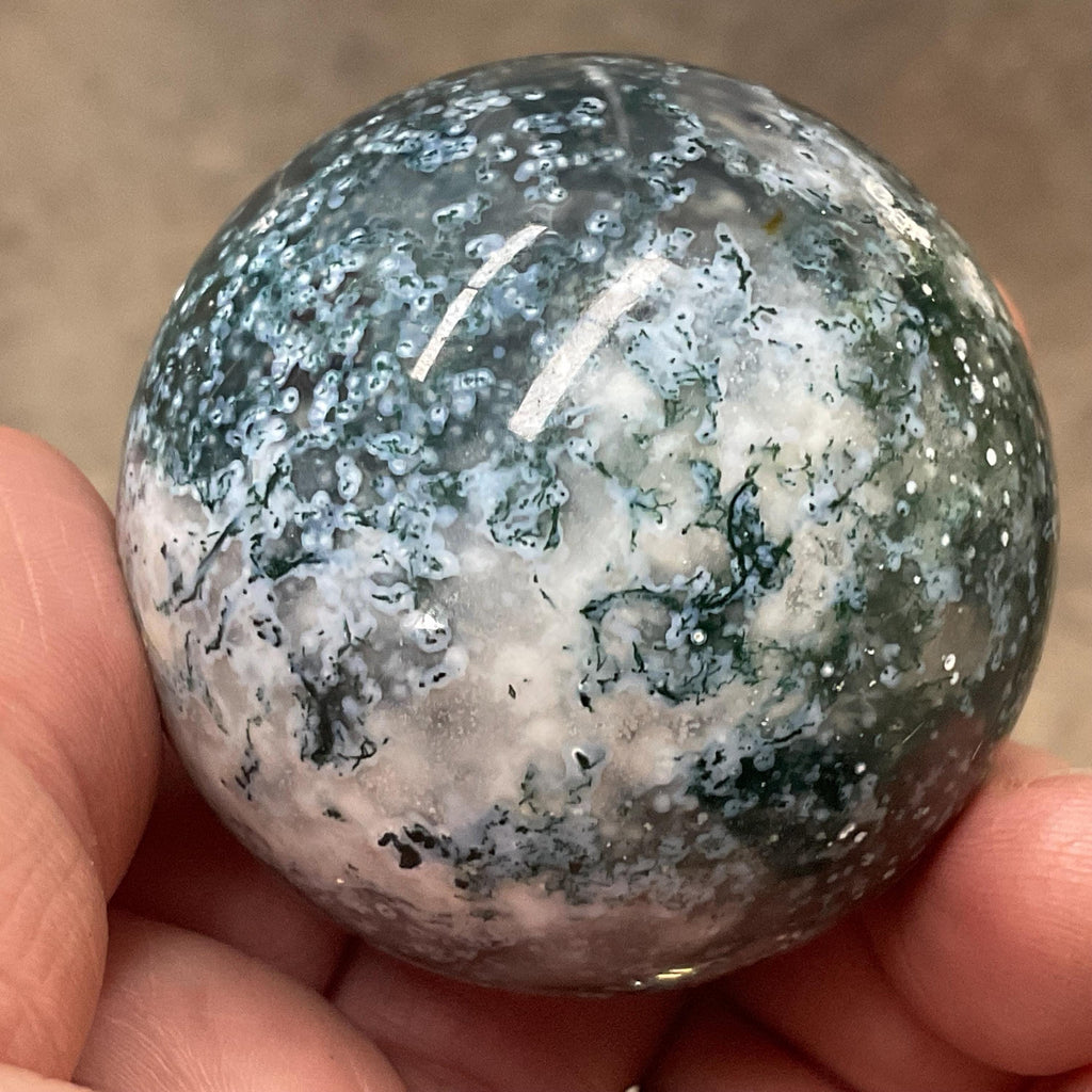 166g Moss Agate Sphere 4A
