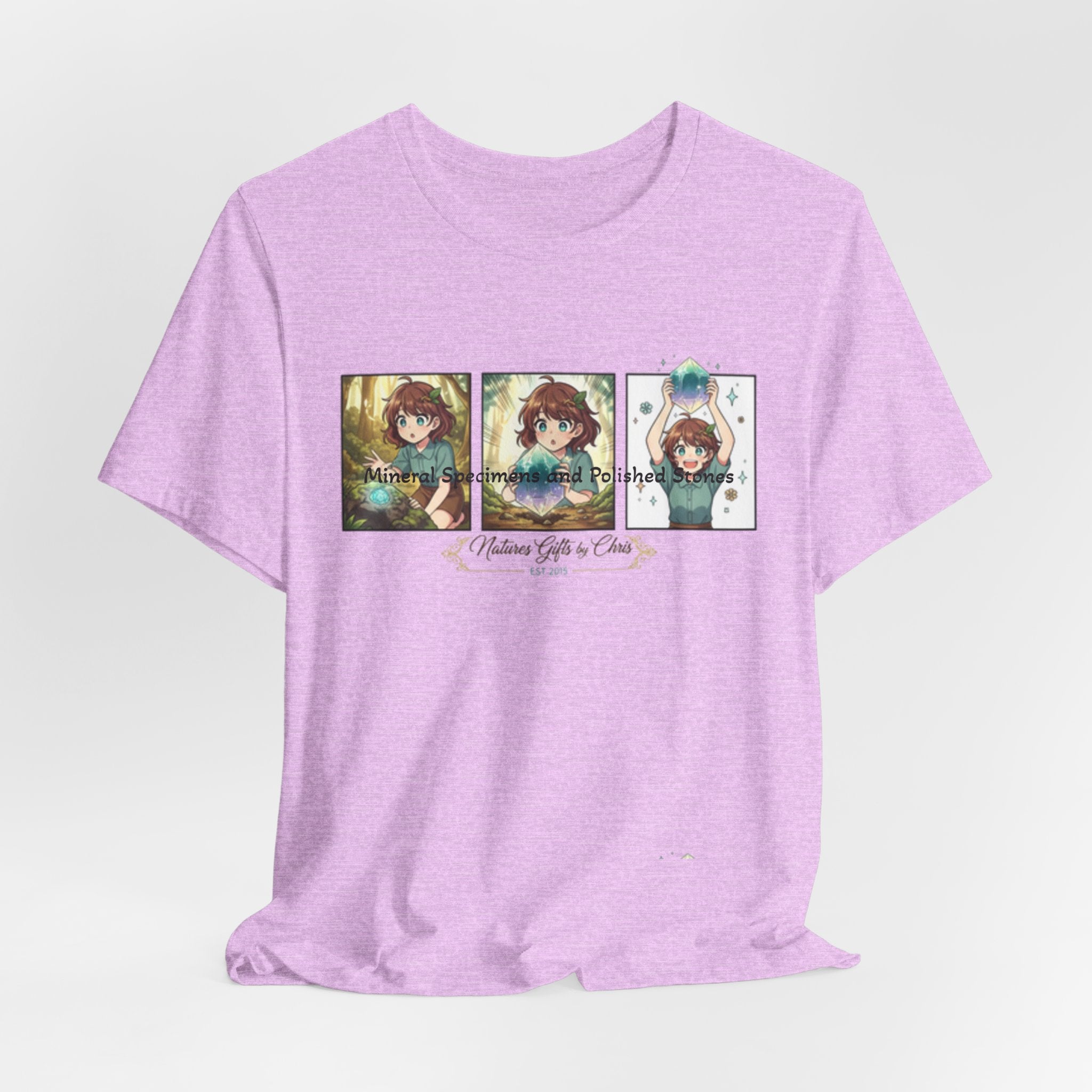 Mineral Specimens & Polished Stones Tee — Vintage Crystal Collector Graphic T-Shirt