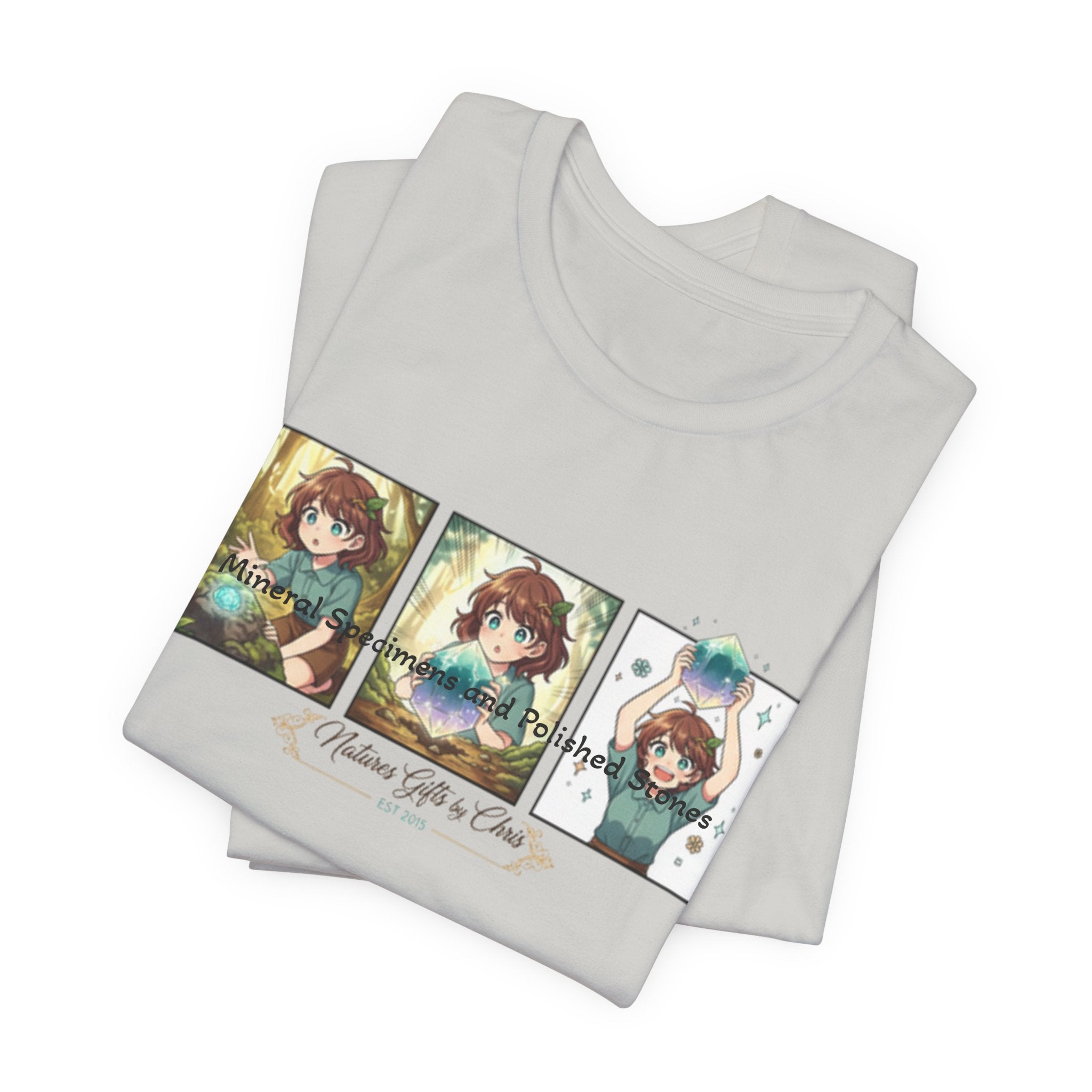 Mineral Specimens & Polished Stones Tee — Vintage Crystal Collector Graphic T-Shirt