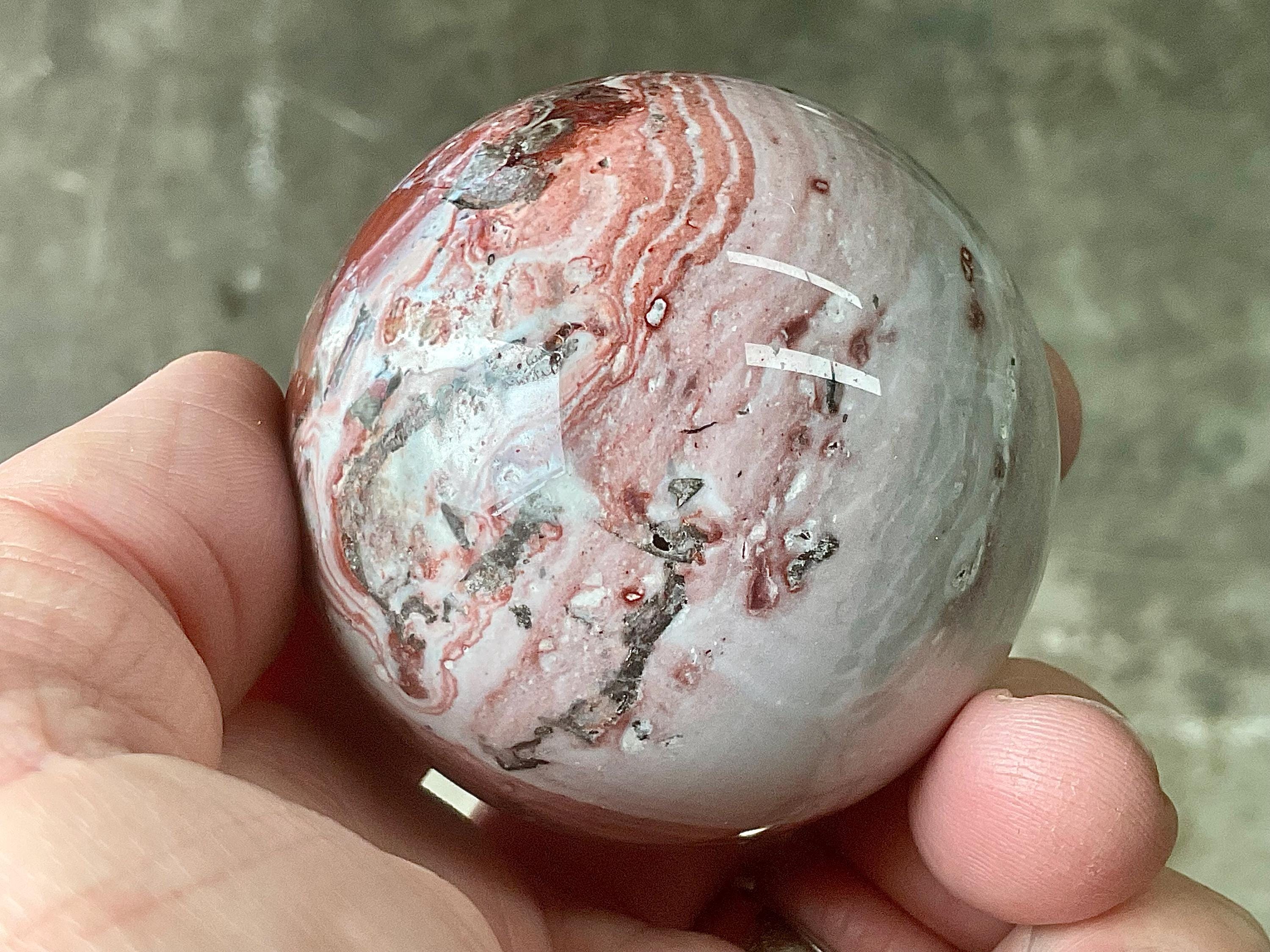 220g Mexican Crazy Lace Agate Sphere