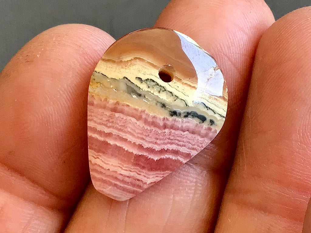 5g Rhodochrosite Drilled Pendant 2C