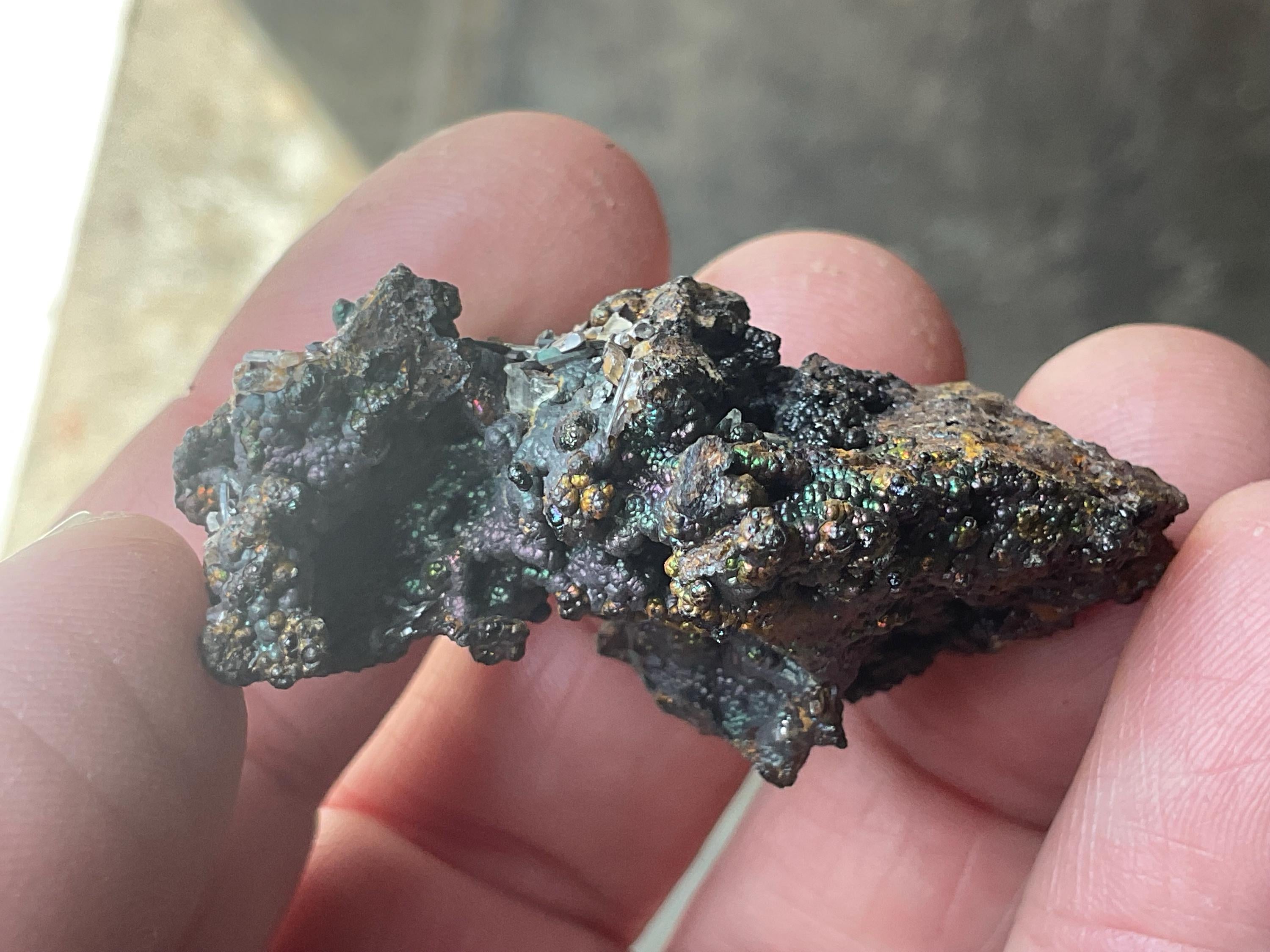 24g Iridescent Goethite/Limonite with Selenite Crystals Specimen 3A from Hubei, China