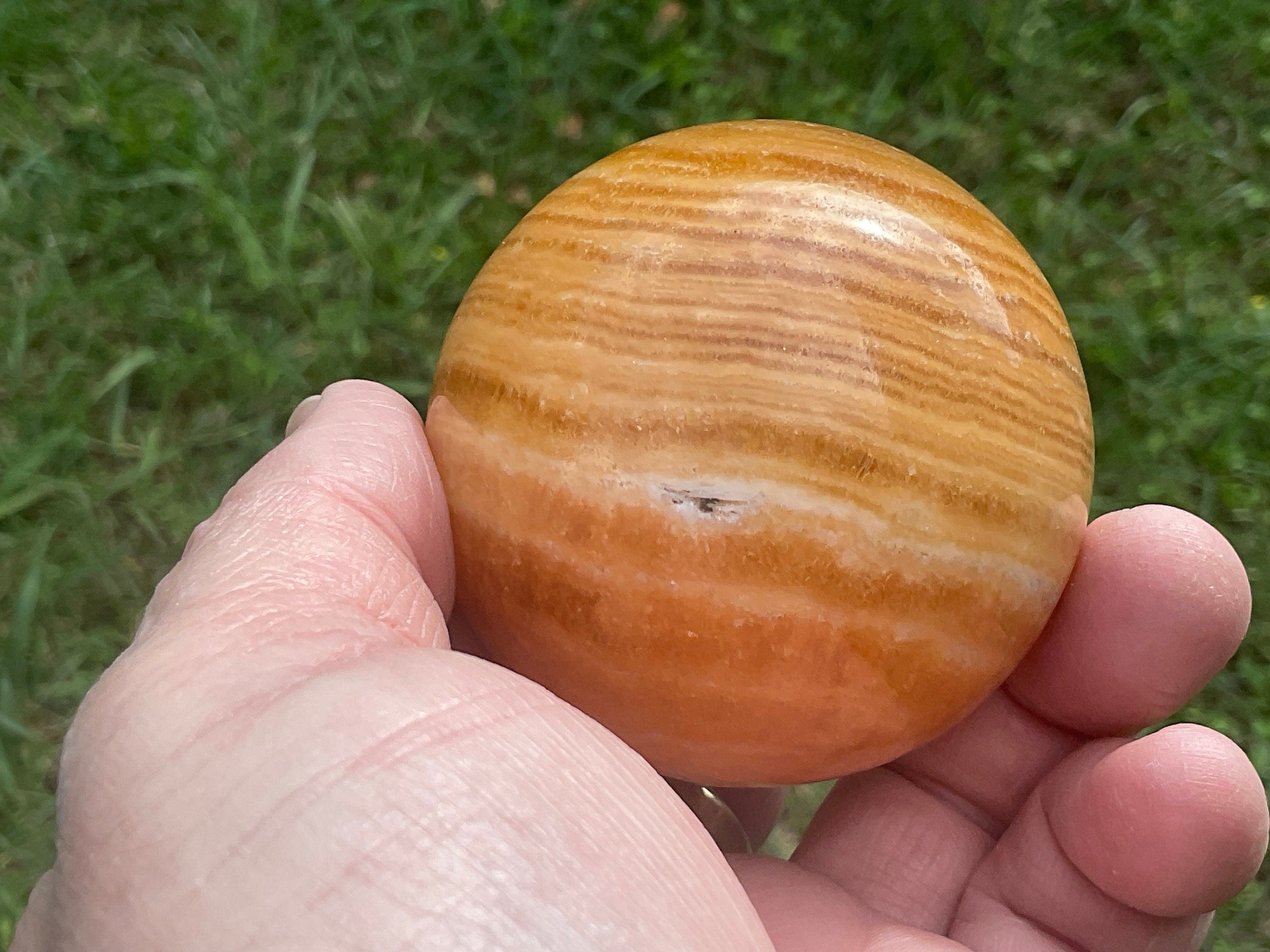 280g “Orange Fire Calcite” Sphere 1C