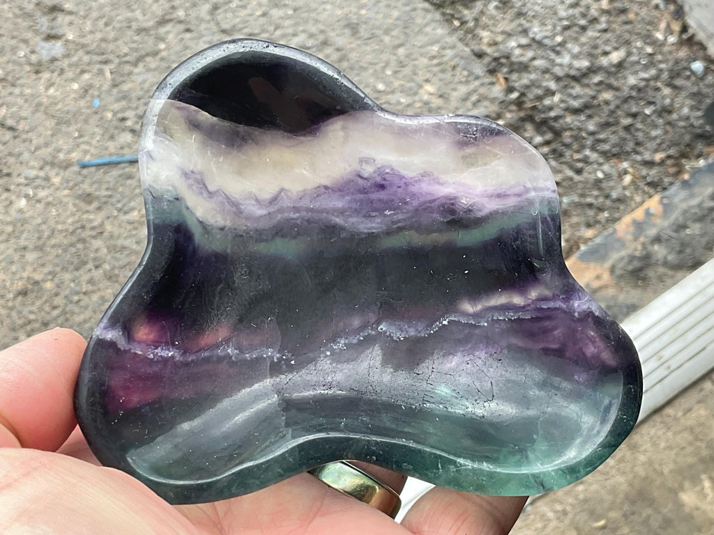 326g Rainbow Fluorite Freeform Bowl 3A