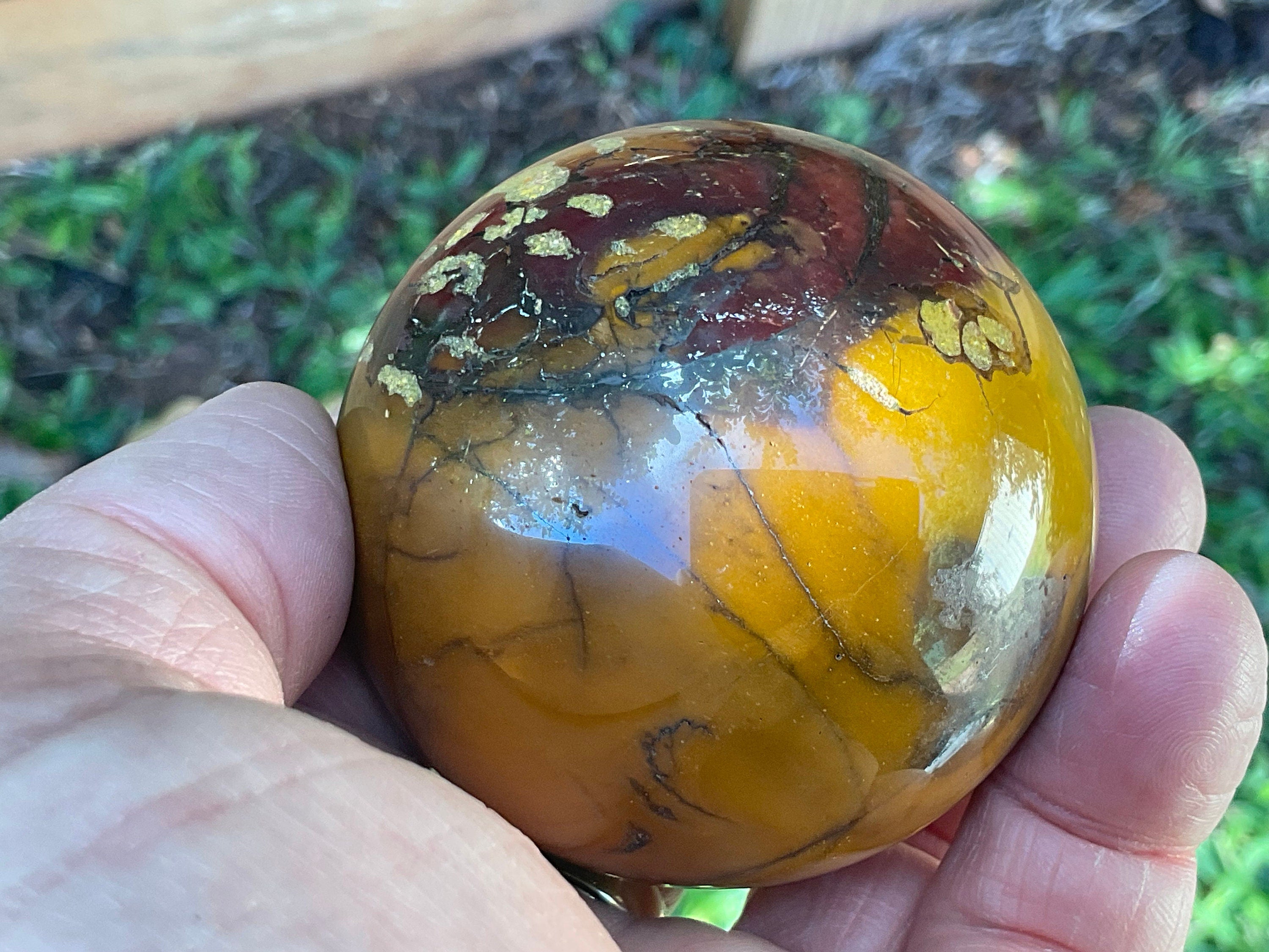 288g Mookaite Jasper Sphere 2B (Repaired)