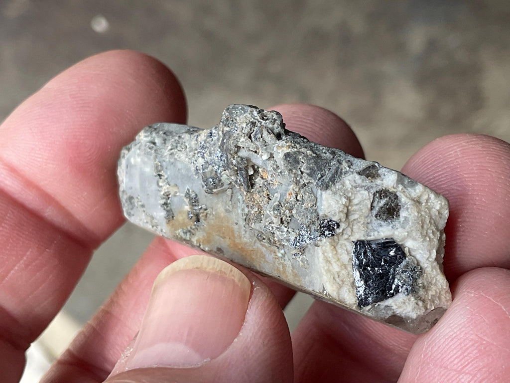 16g Molybdenite on Quartz Point Specimen 1B from Deepwater, Australia