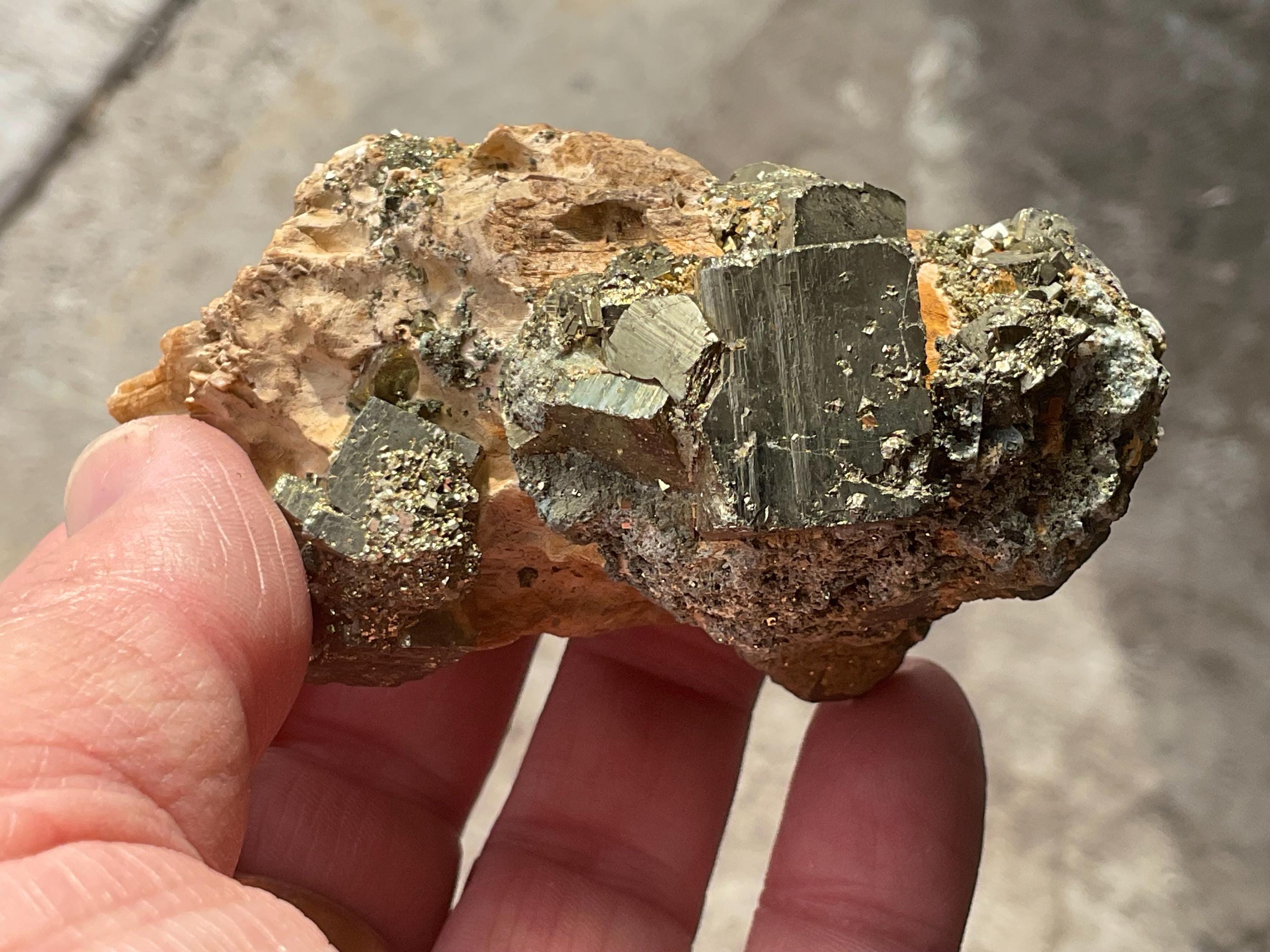 238g Chinese Pyrite with Quartz on Matrix Specimen B