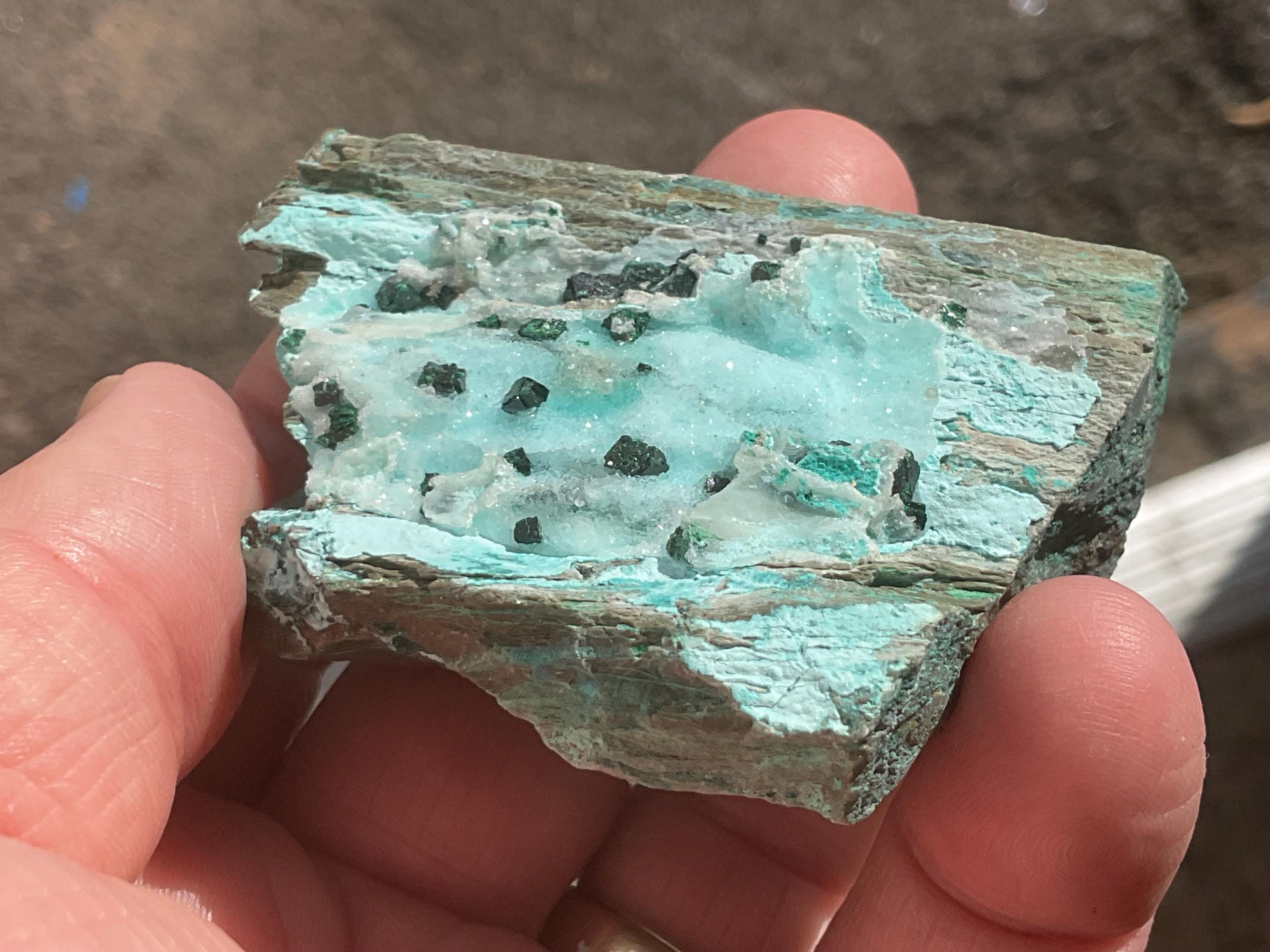 98g Libethenite, Malachite and Druzy Quartz Specimen B