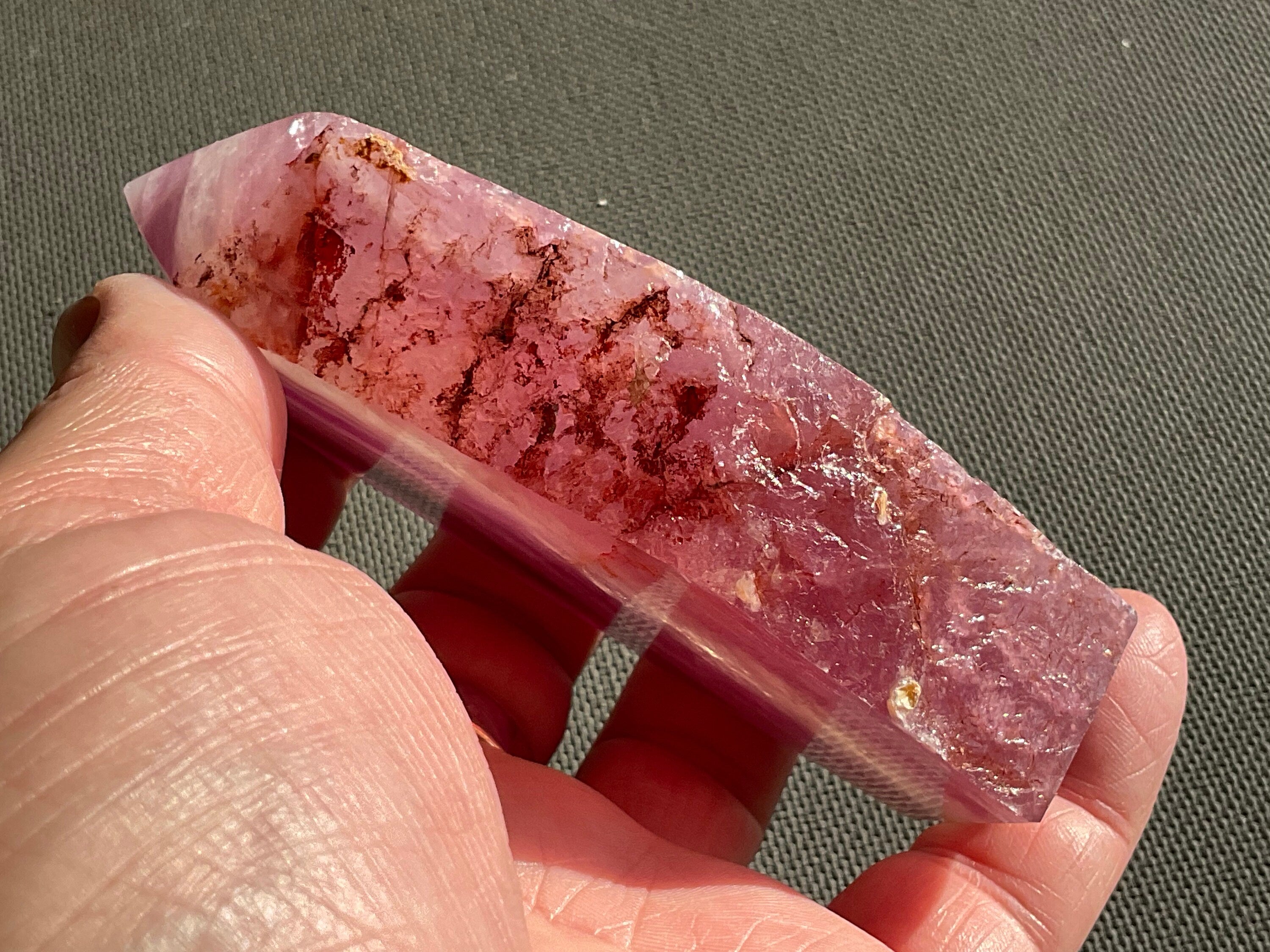 279g Rainbow Fluorite Polished/Rough Freeform 1A