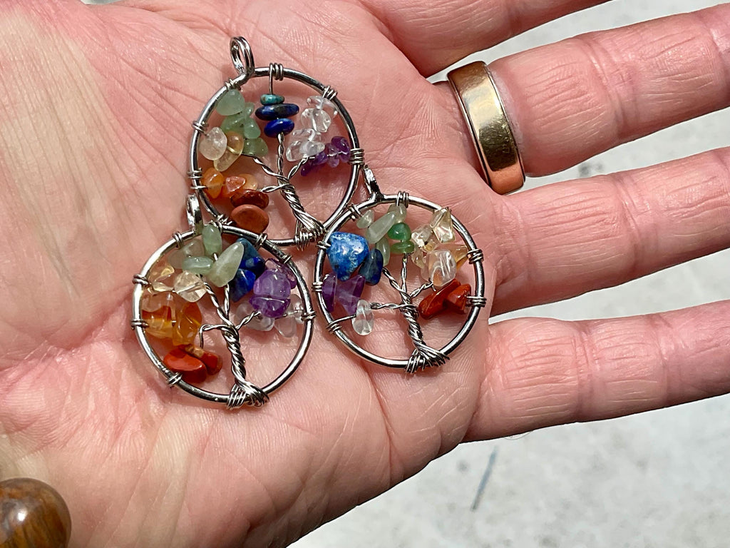 Tree of Life wire wrapped Chakra Pendant