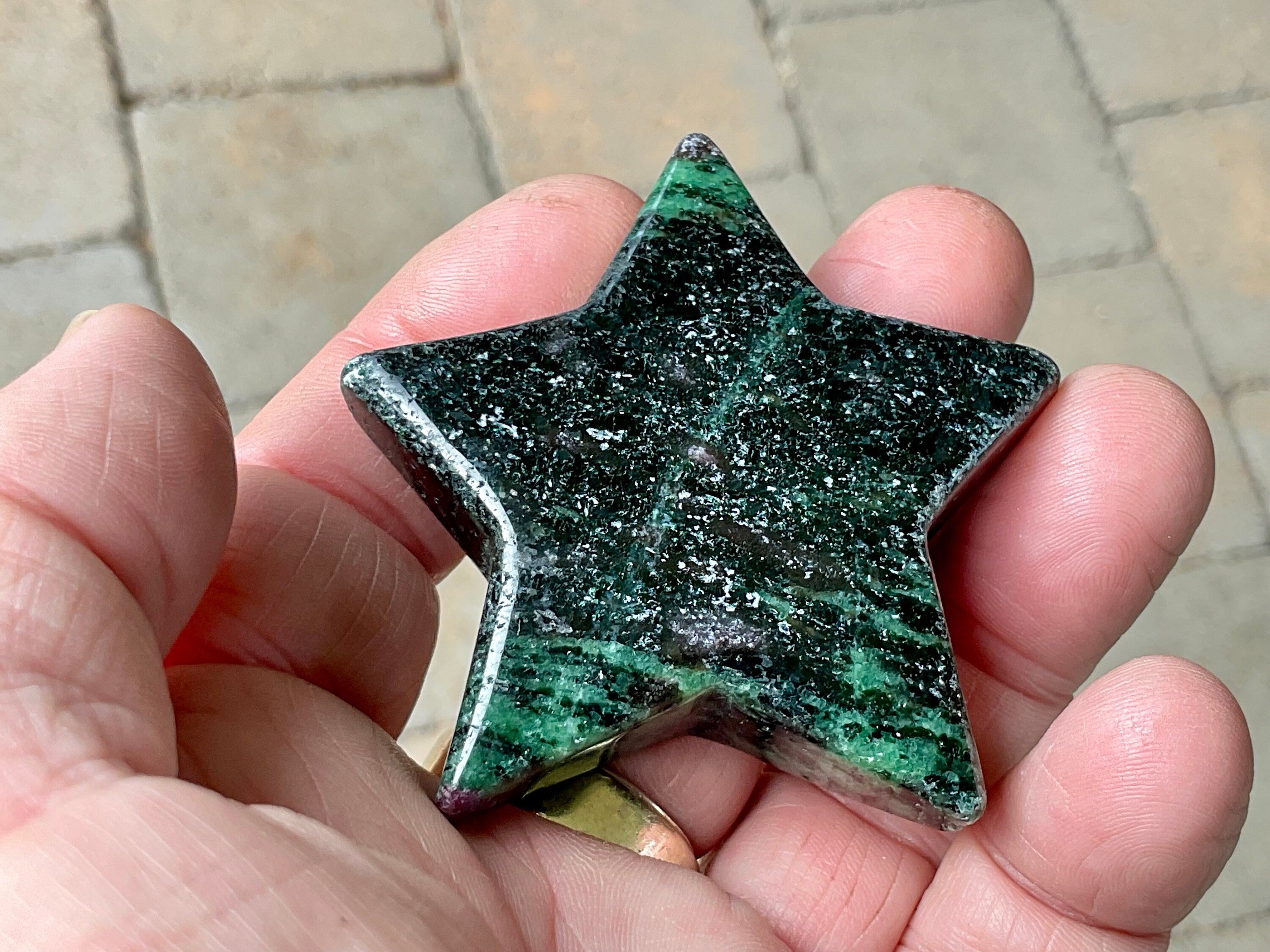 69g Ruby in Zoisite Polished Star 1C