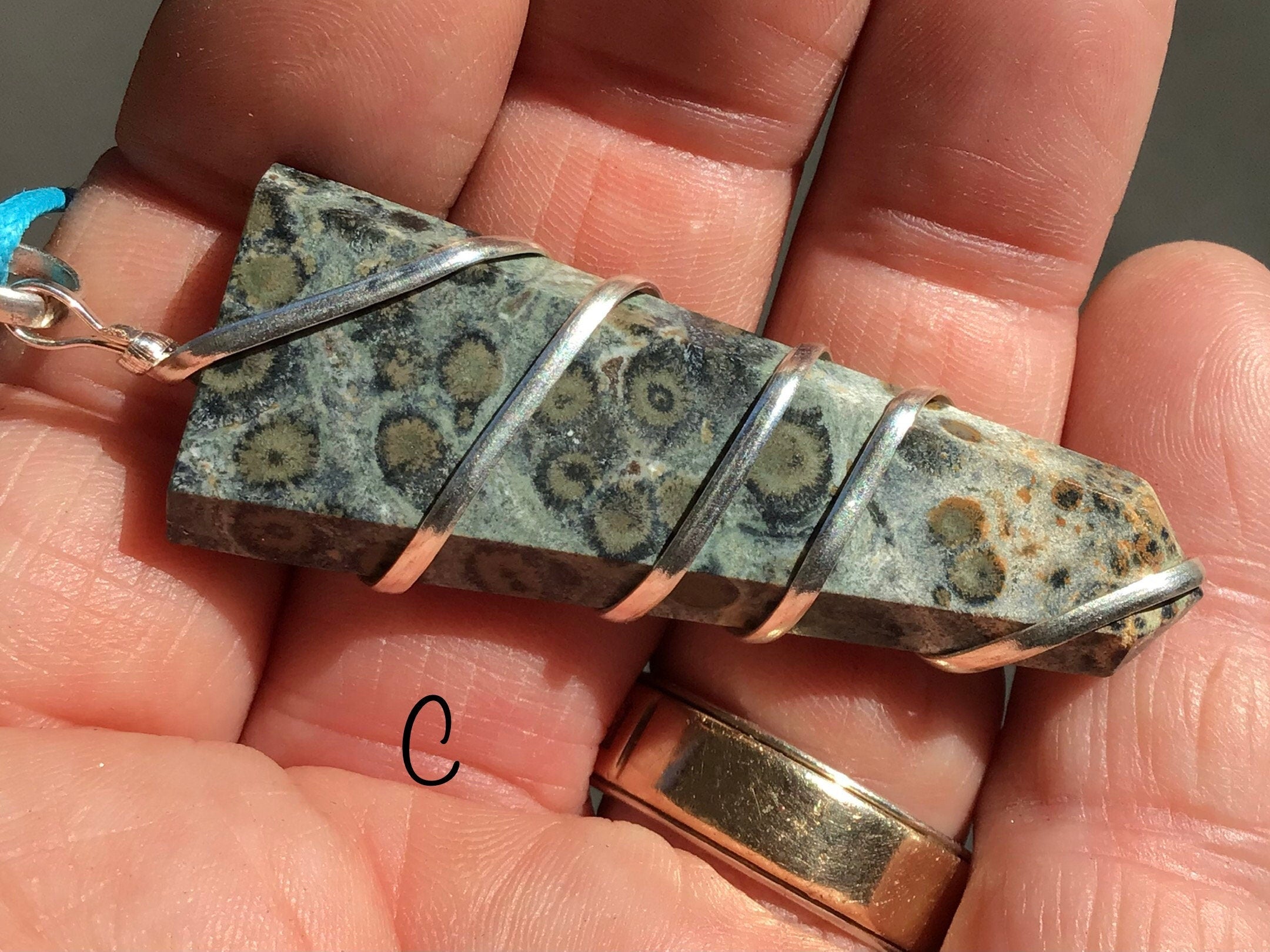 Kambaba Jasper Wire Wrapped Pendant