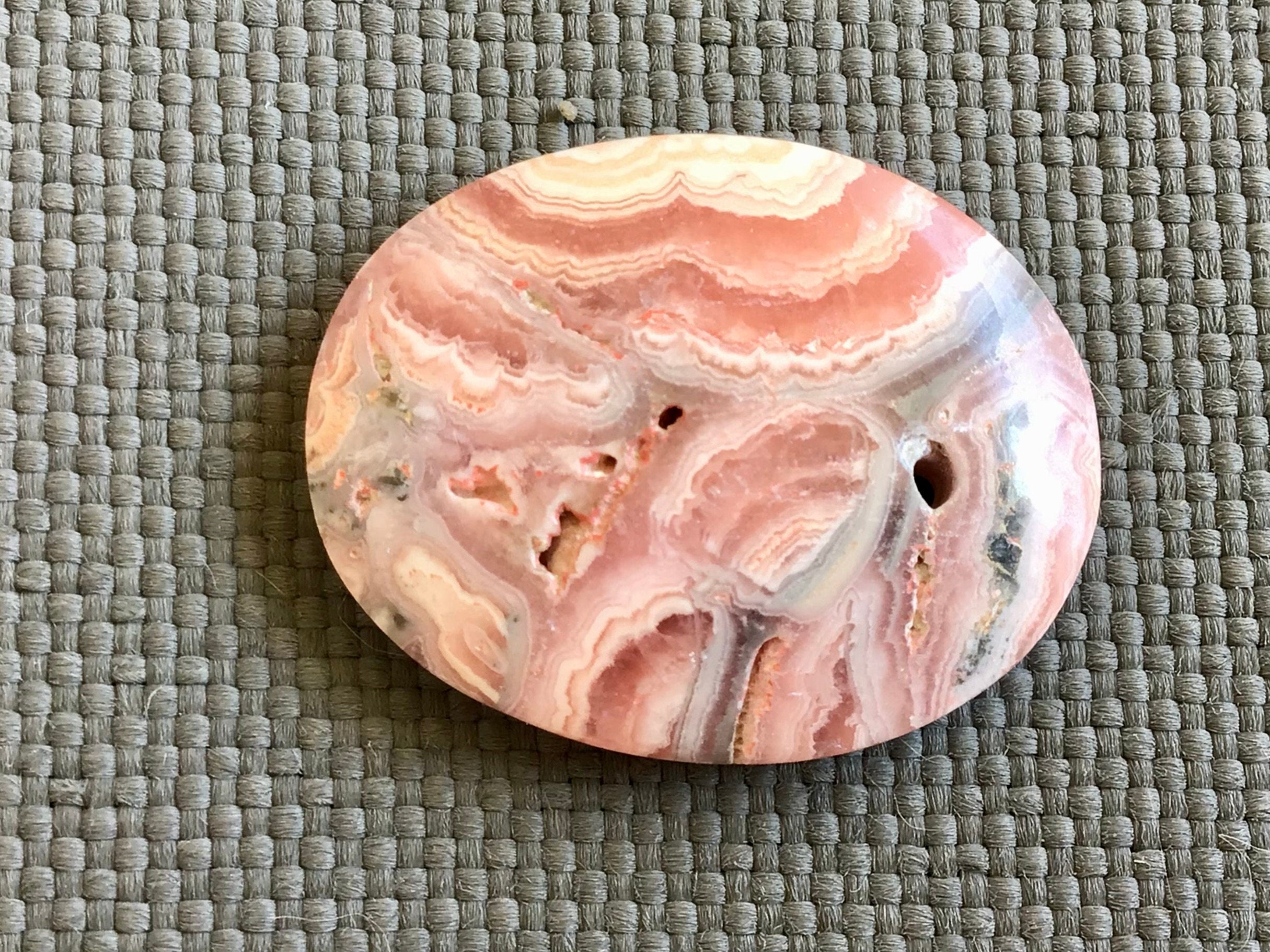 7g Rhodochrosite Drilled Pendant 6B