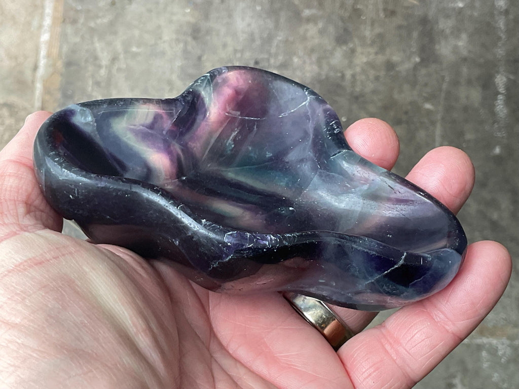 304g Rainbow Fluorite Freeform Bowl 2B