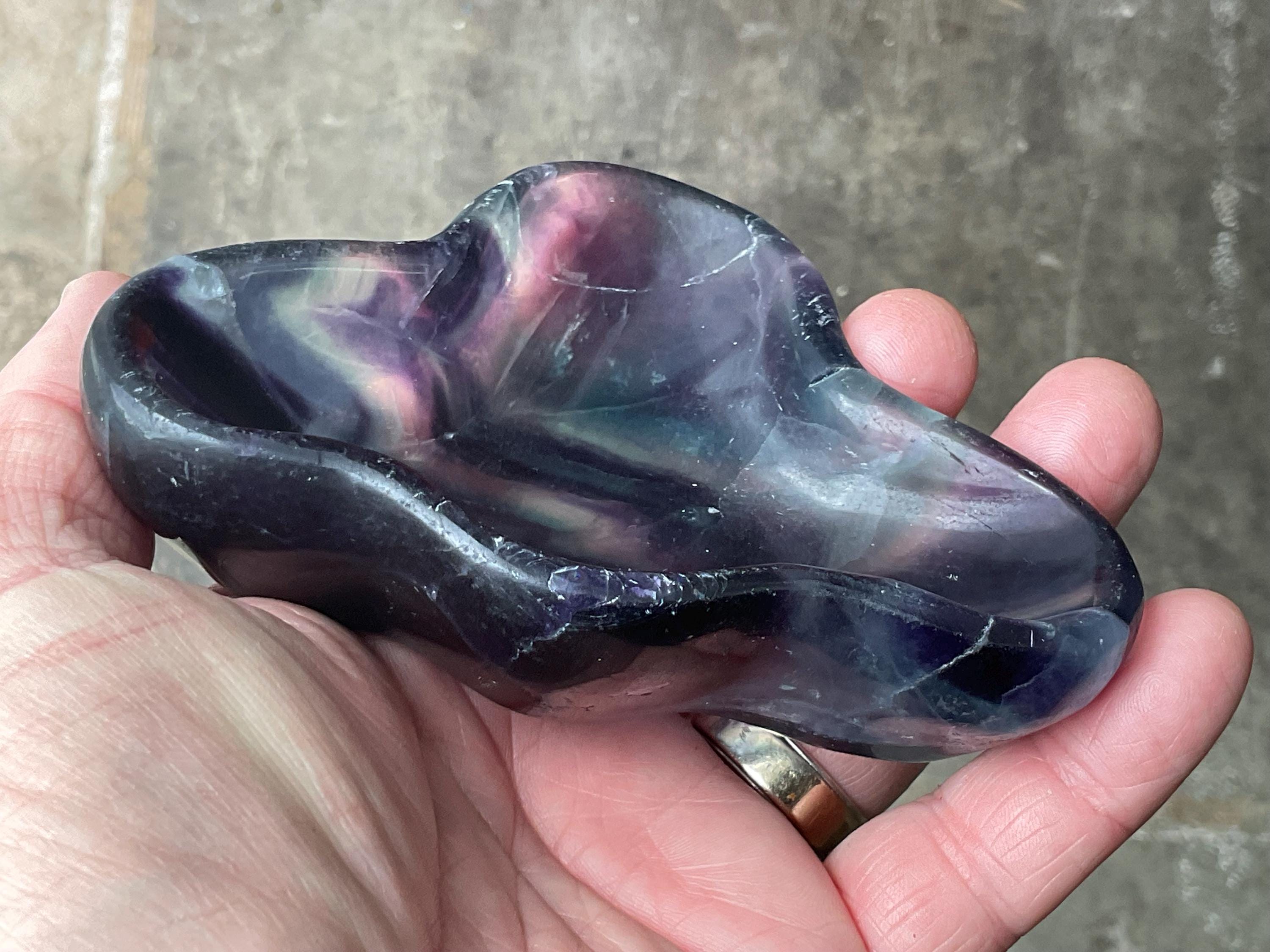 304g Rainbow Fluorite Freeform Bowl 2B