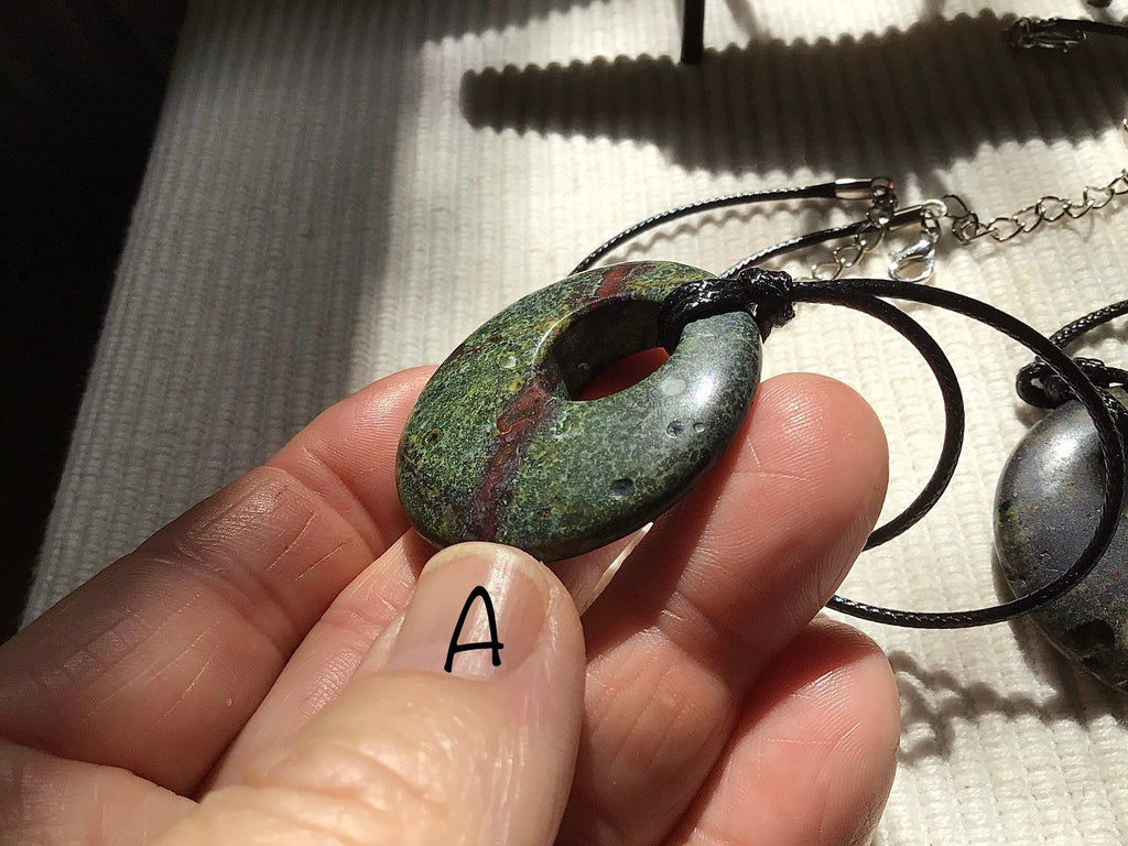 Dragons Blood Jasper Large Donut (Pi Stone) Pendant A