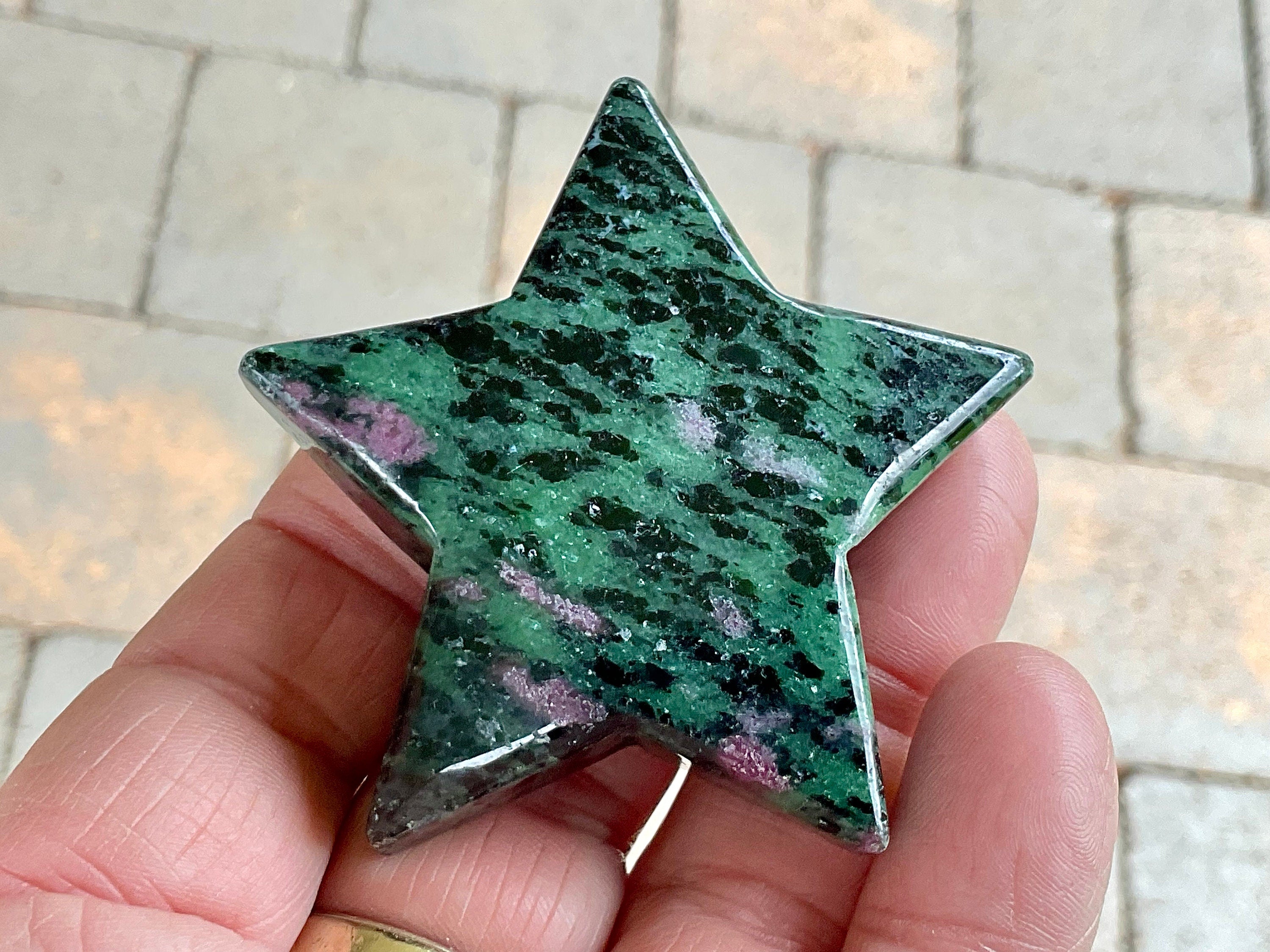 77g Ruby in Zoisite Polished Star 2C