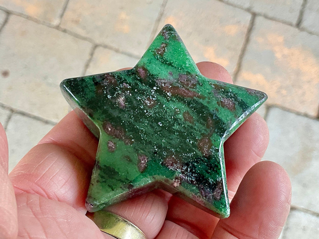 89g Ruby in Zoisite Polished Star 3C