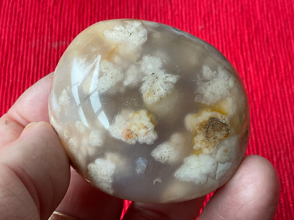 122g Flower Agate Palmstone 9B