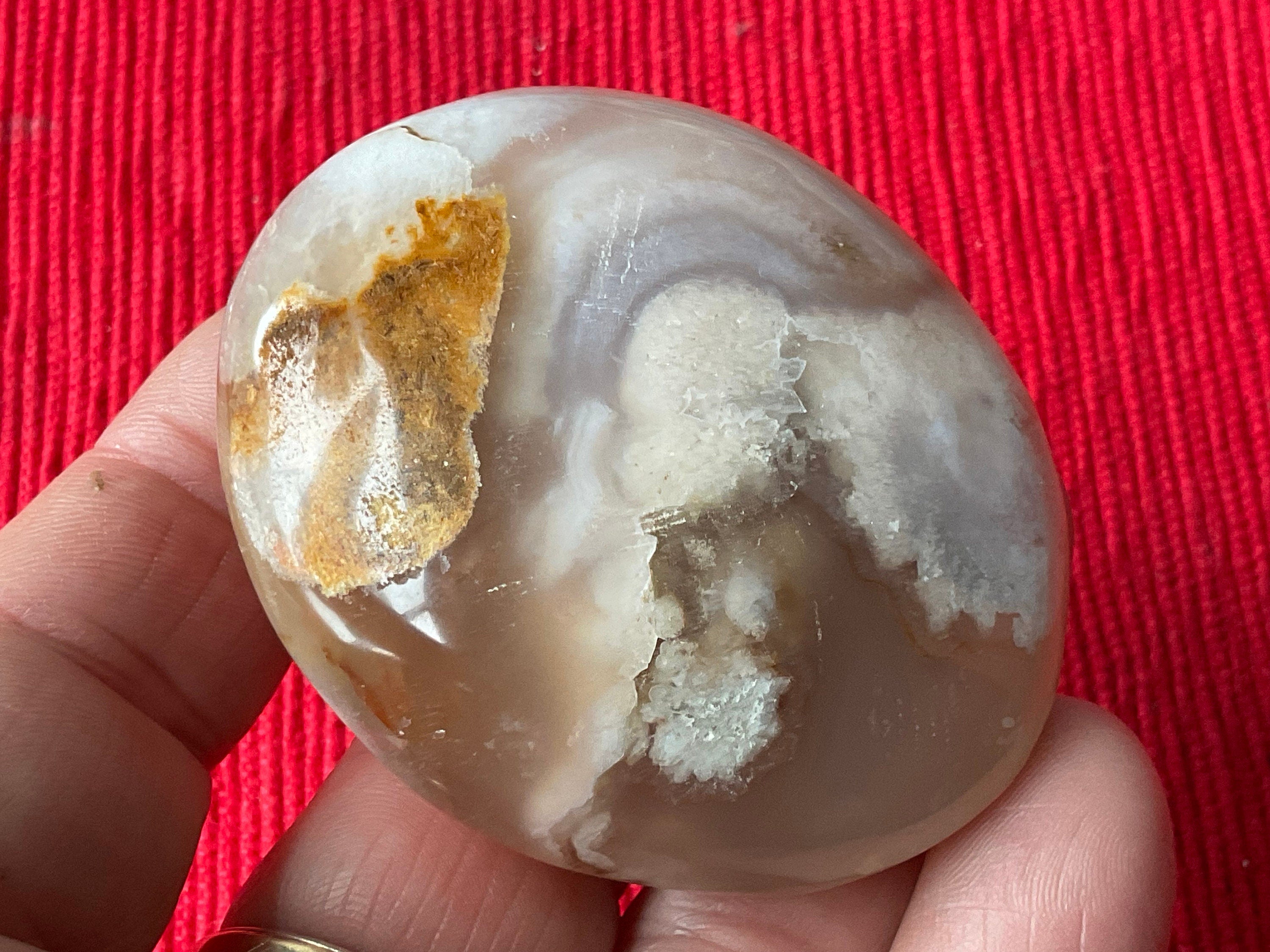 100g Flower Agate Palmstone 9C