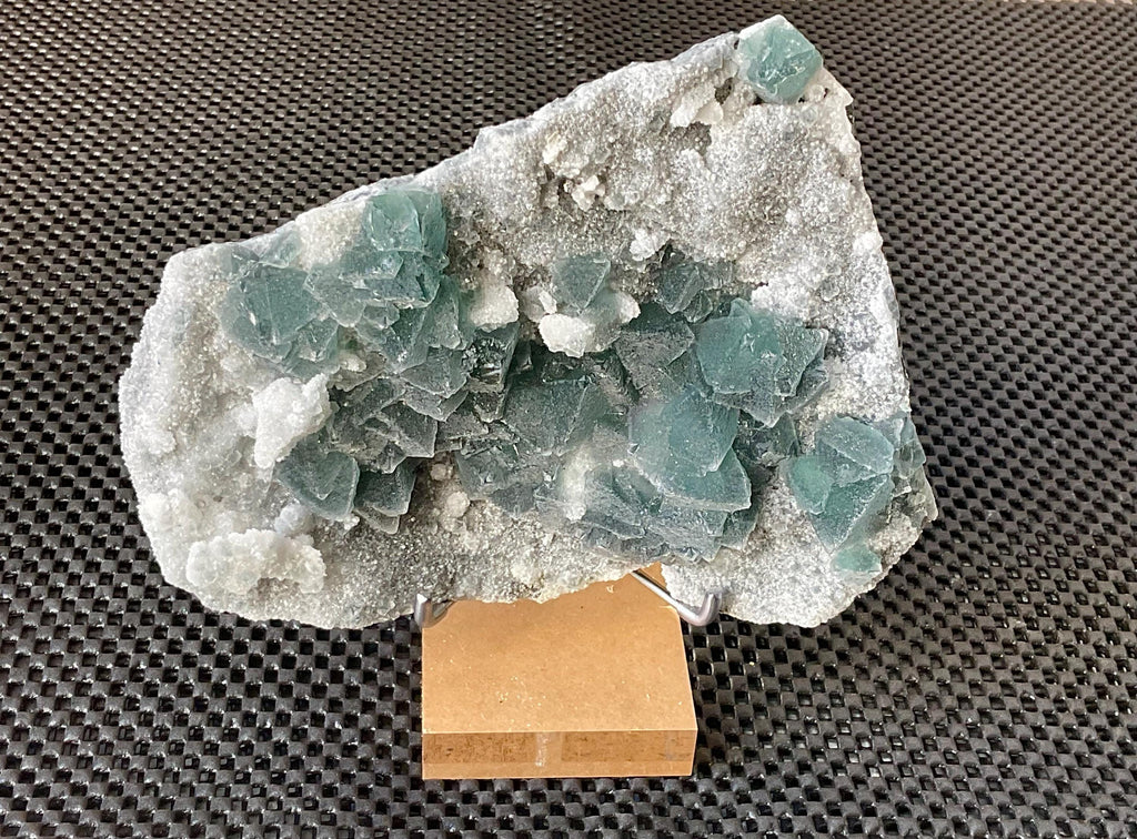 852g Cubic Green Fluorite on Sphalerite/Quartz Matrix Cabinet Specimen