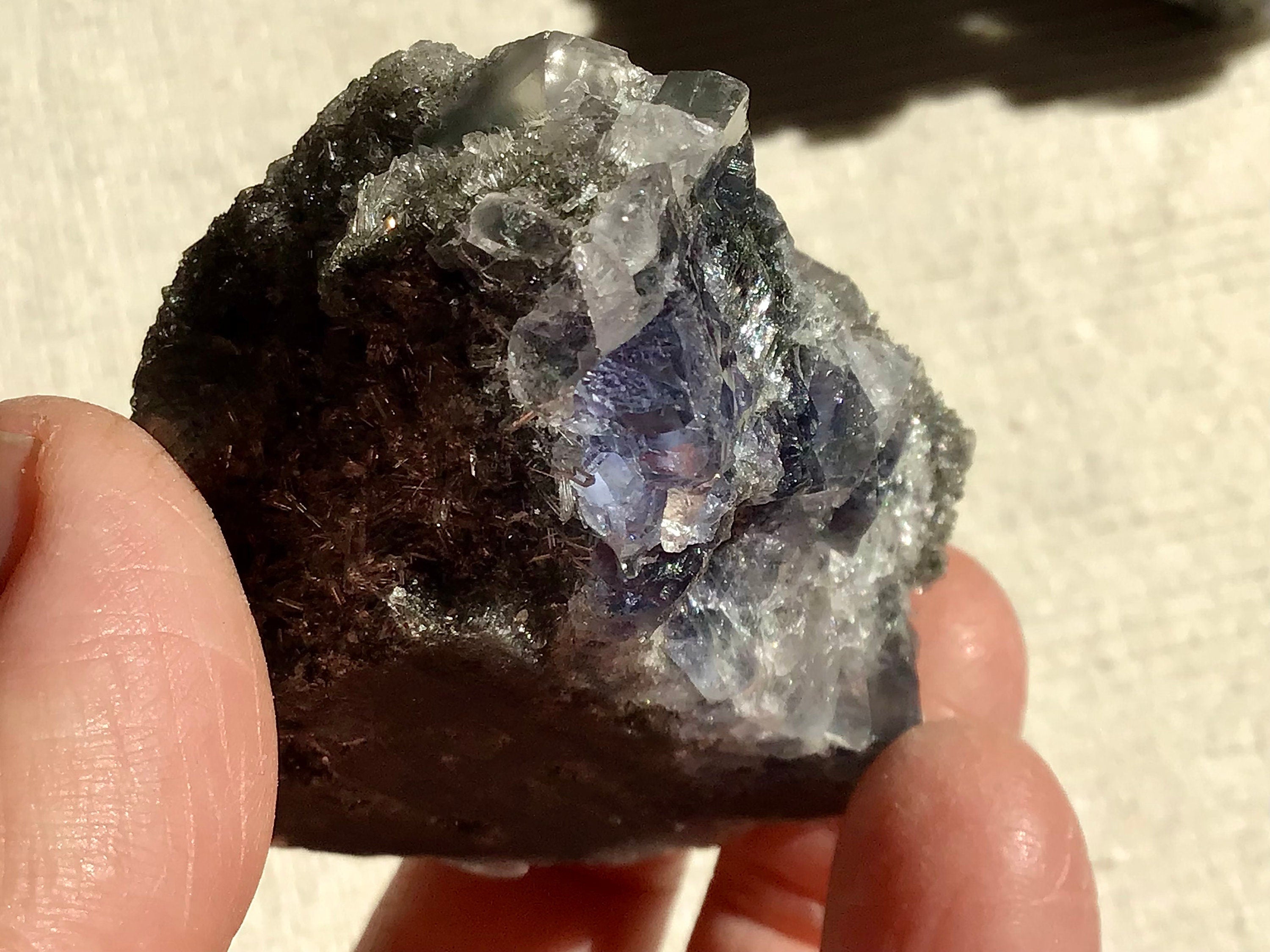 126g Fujian Fluorite on Needle Quartz Specimen 3