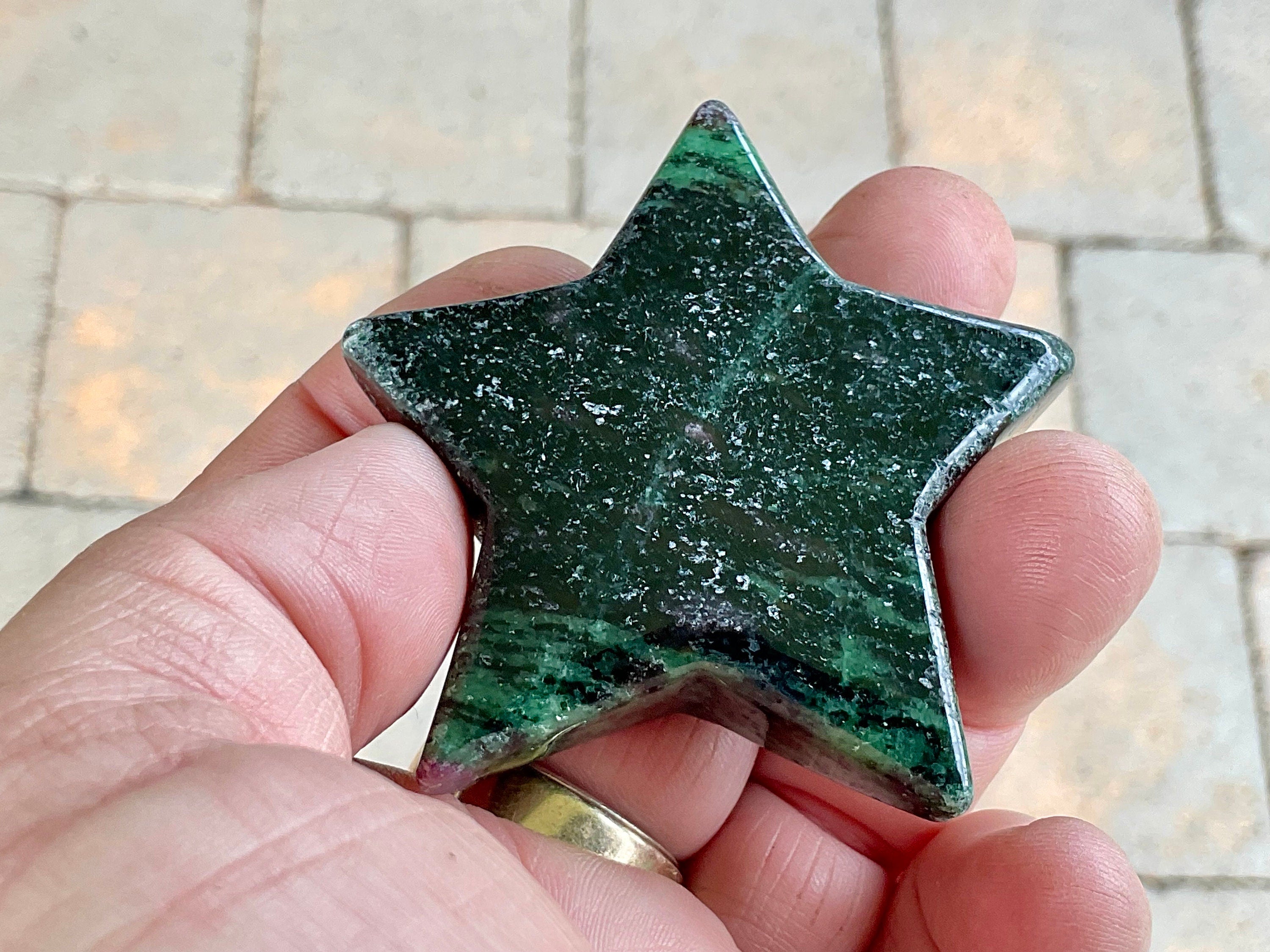 69g Ruby in Zoisite Polished Star 1C