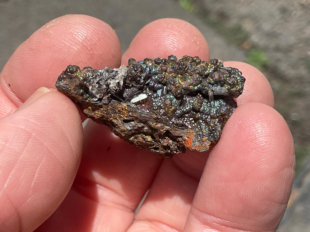 10g Iridescent Goethite/Limonite with Selenite Crystals Specimen 1A from Hubei, China