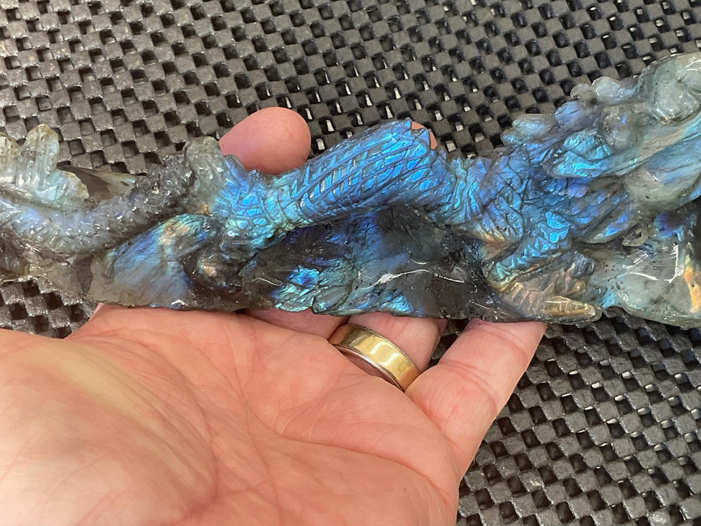 396g Labradorite Dragon Carving
